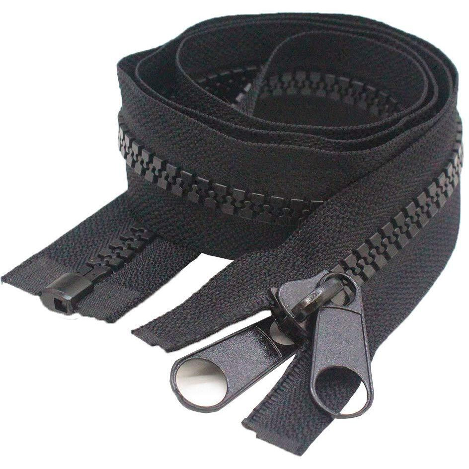 Mebuzip 10 84 Inch Heavy Duty Separating Plastic Zippers With Double Pull Tab Zipper Sliders Black Vislon Zippers For Sleeping Bag  Boat  Canvas  Cover  Trampoline  Dog Bed  Tent (Black)