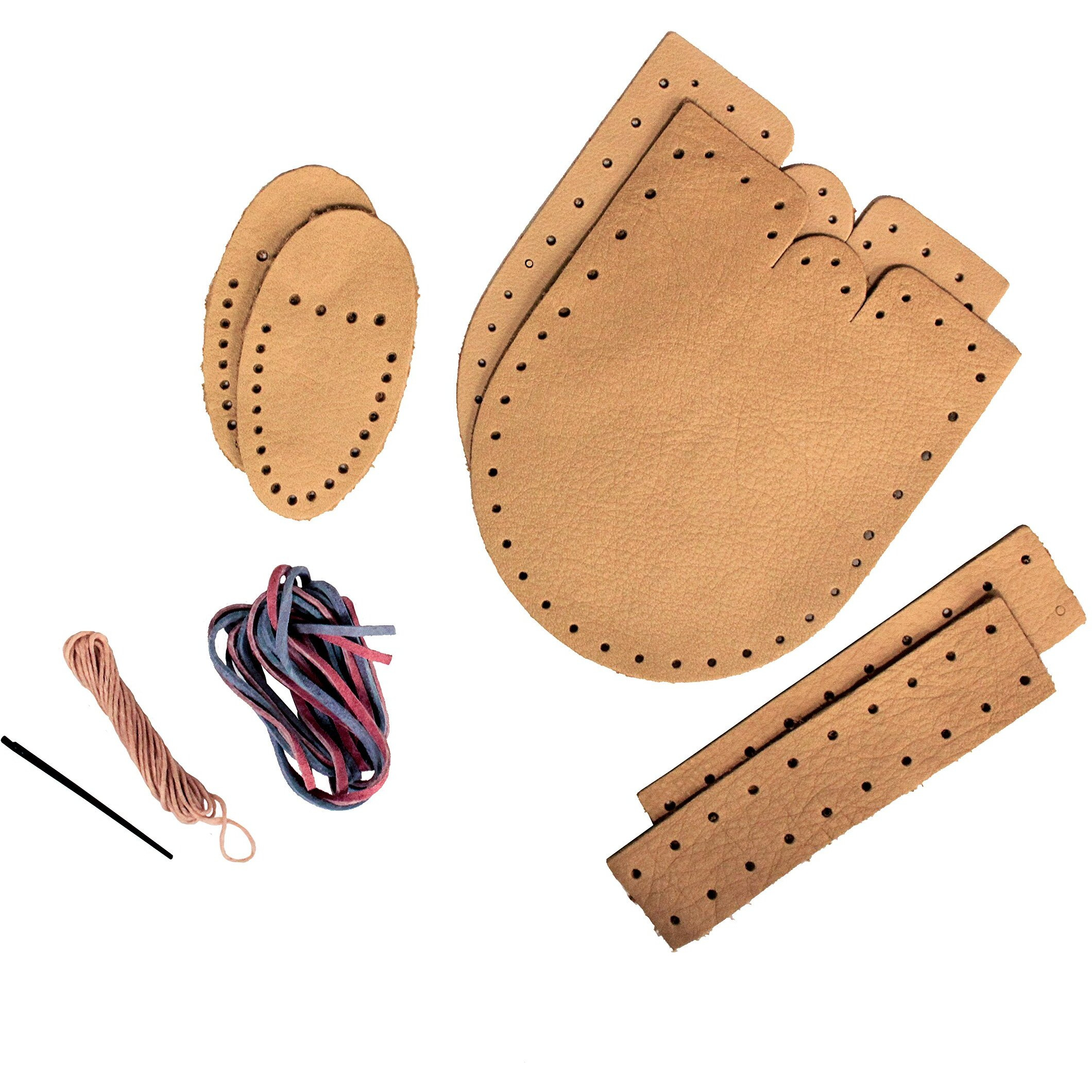 Silver Creek Leather C4607 Kit Leather Baby Moccasin  6-9 Months  Buckskin