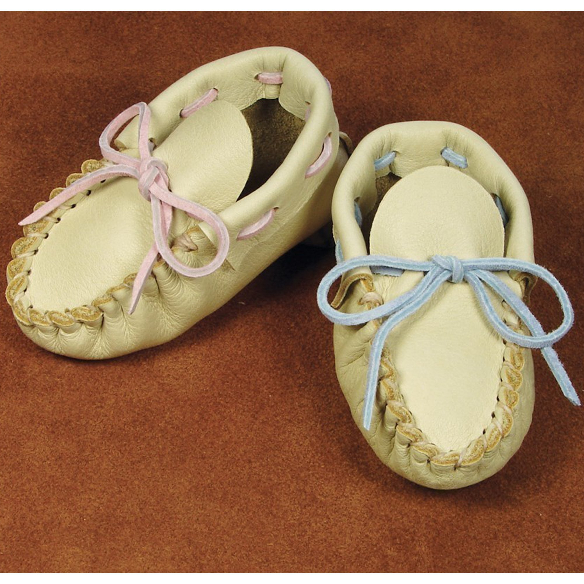 Silver Creek Leather C4607 Kit Leather Baby Moccasin  6-9 Months  Buckskin