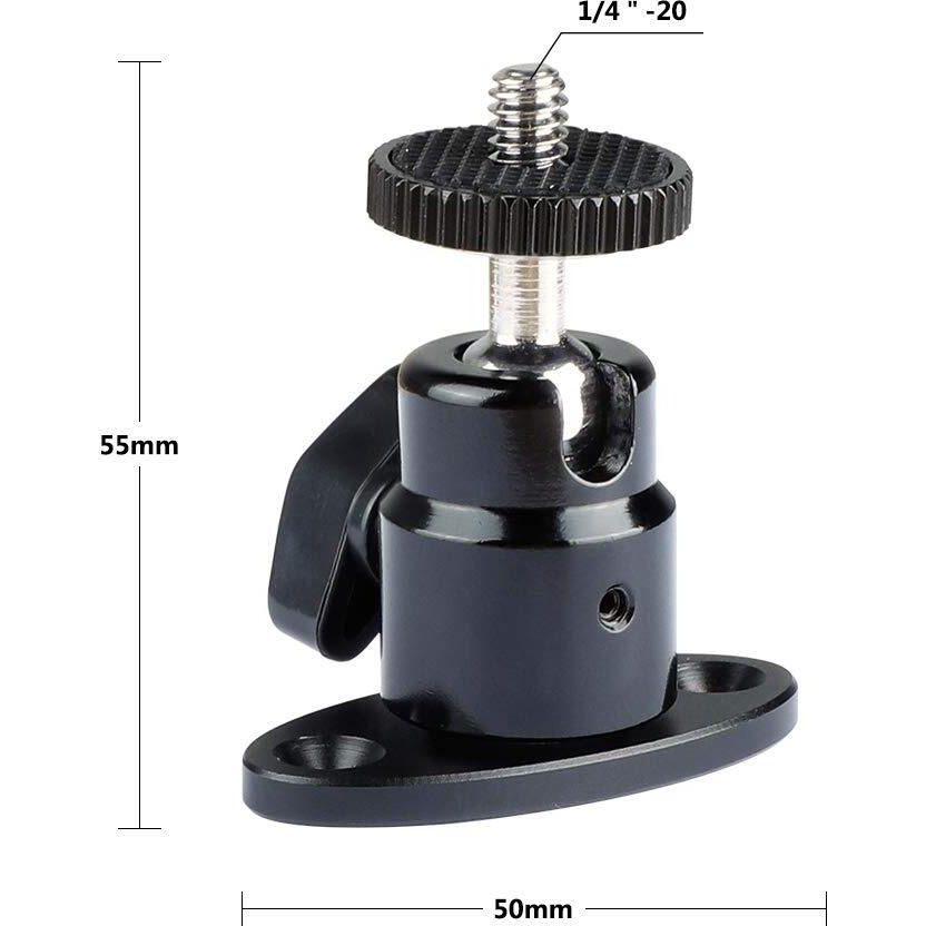 Camvate 1/4""-20 Mini Ball Head With Ceiling Mount For Cctv & Video Wall Monitors Mount - 1991
