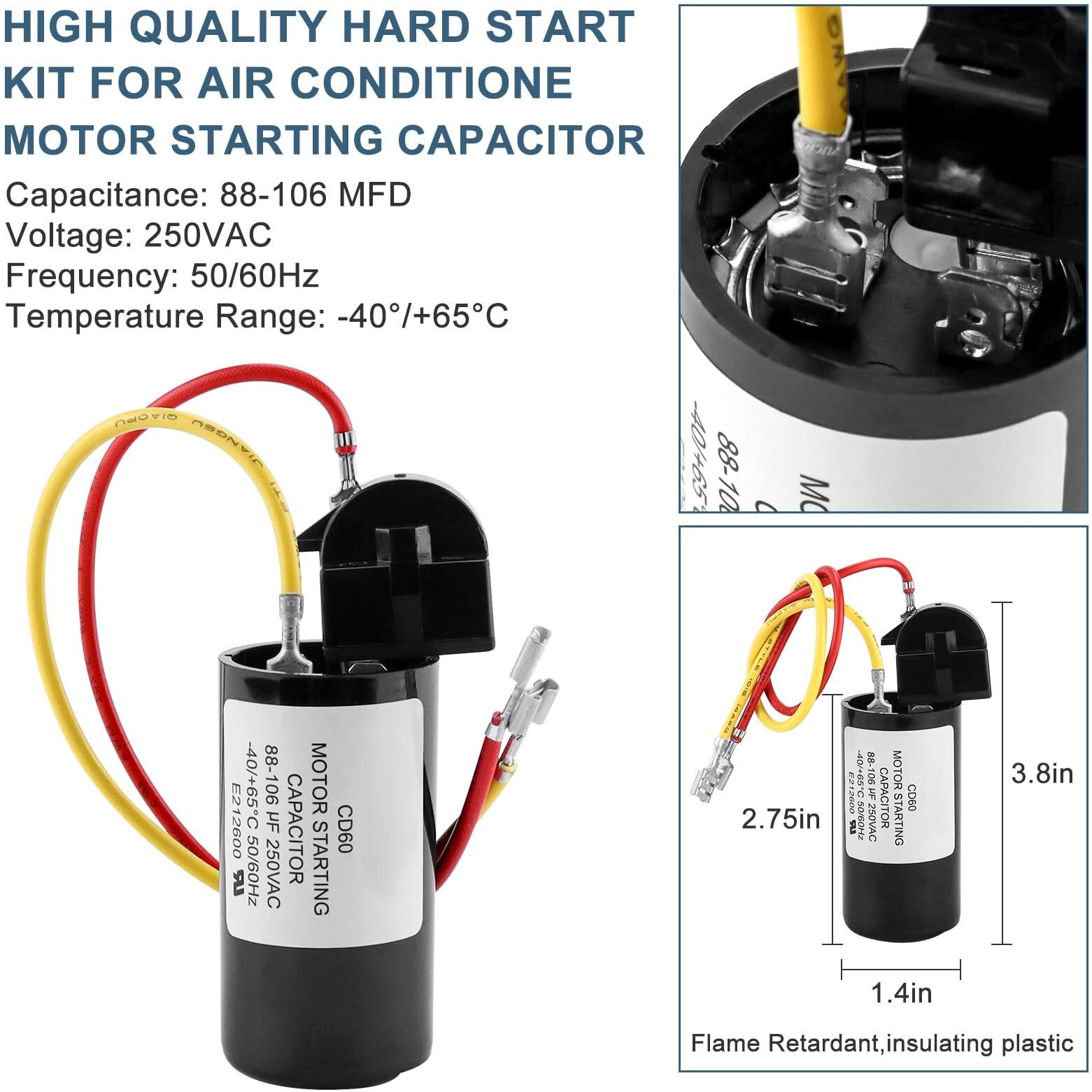 8333A9021 Air Conditioner Hard Start Kit Ac Hard Start Kit Start The Ac Smoothly Replacement 8333A9021 Pkg 8335-9021  And 9333-9021 105620-10-70 Capacitor Hard Start Kit