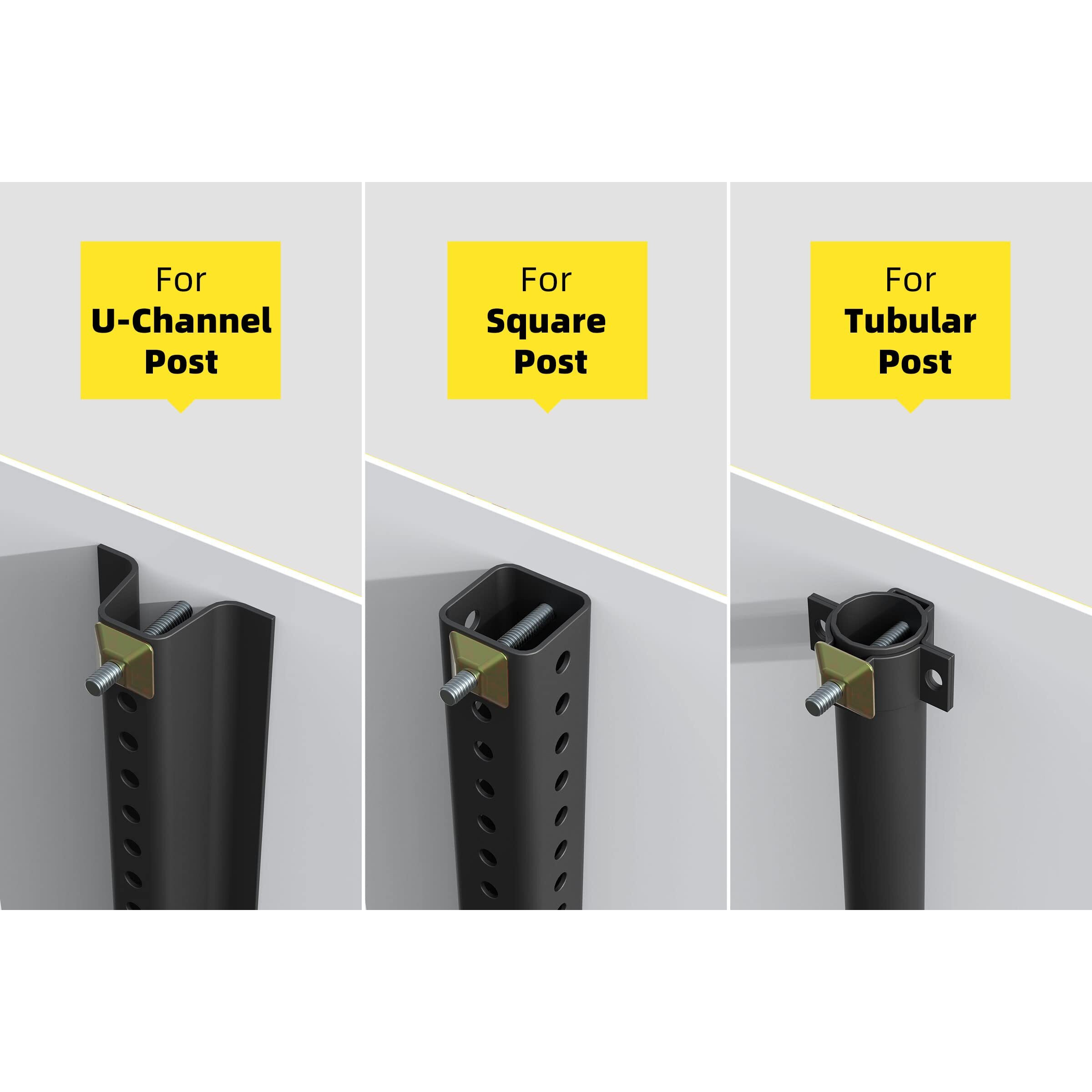 8 Pcs Anti-Theft Post Attachment Kit Sign Mounting Hardware For U Channel Post  Sign Post Mounting Bolts And Nuts 2.5"" Bolt