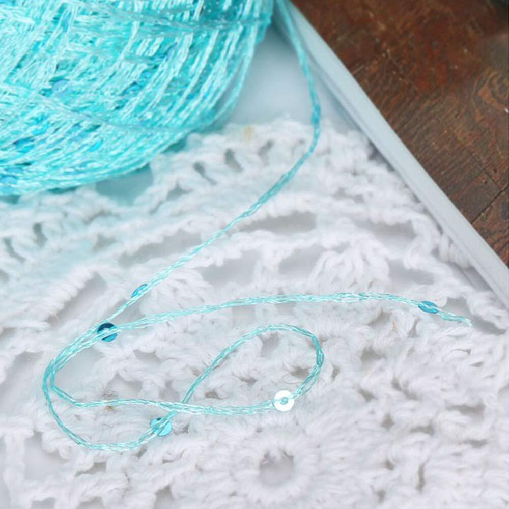 Clisil White Sliver Sequin Yarn Sparkle Yarn Sequin Theread Accessories Fantasy Yarn Payet Yarn Lace Yarn Lame Yarn Art Yarn 100G