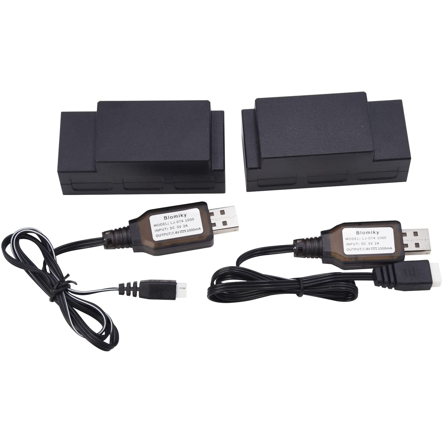Blomiky 7.4V 2S 1050Mah 7.77Wh Lipo Rechargeable Battery And Charger Cable Replacment For Mjx H16 Rc Trucks / H16 2S Battery 2