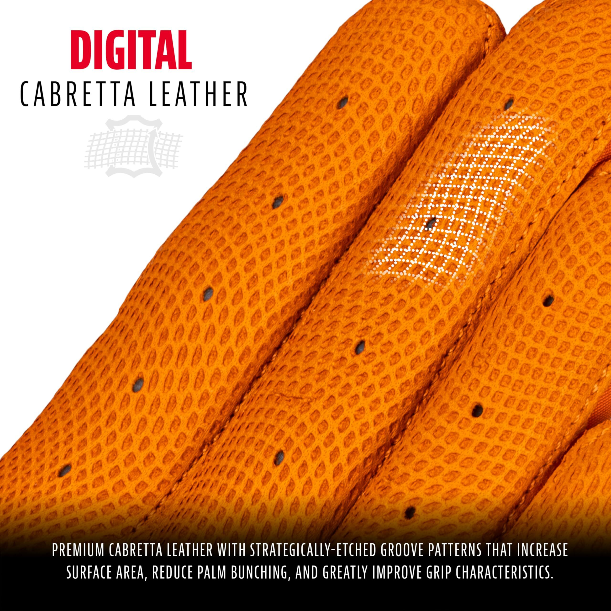 Franklin Sports Mlb Batting Gloves - Cfx Pro Adult + Youth Batting Gloves Pair - Baseball + Softball Batting Gloves - Official Mlb Baseball Batting Gloves - Orange Chrome - Large