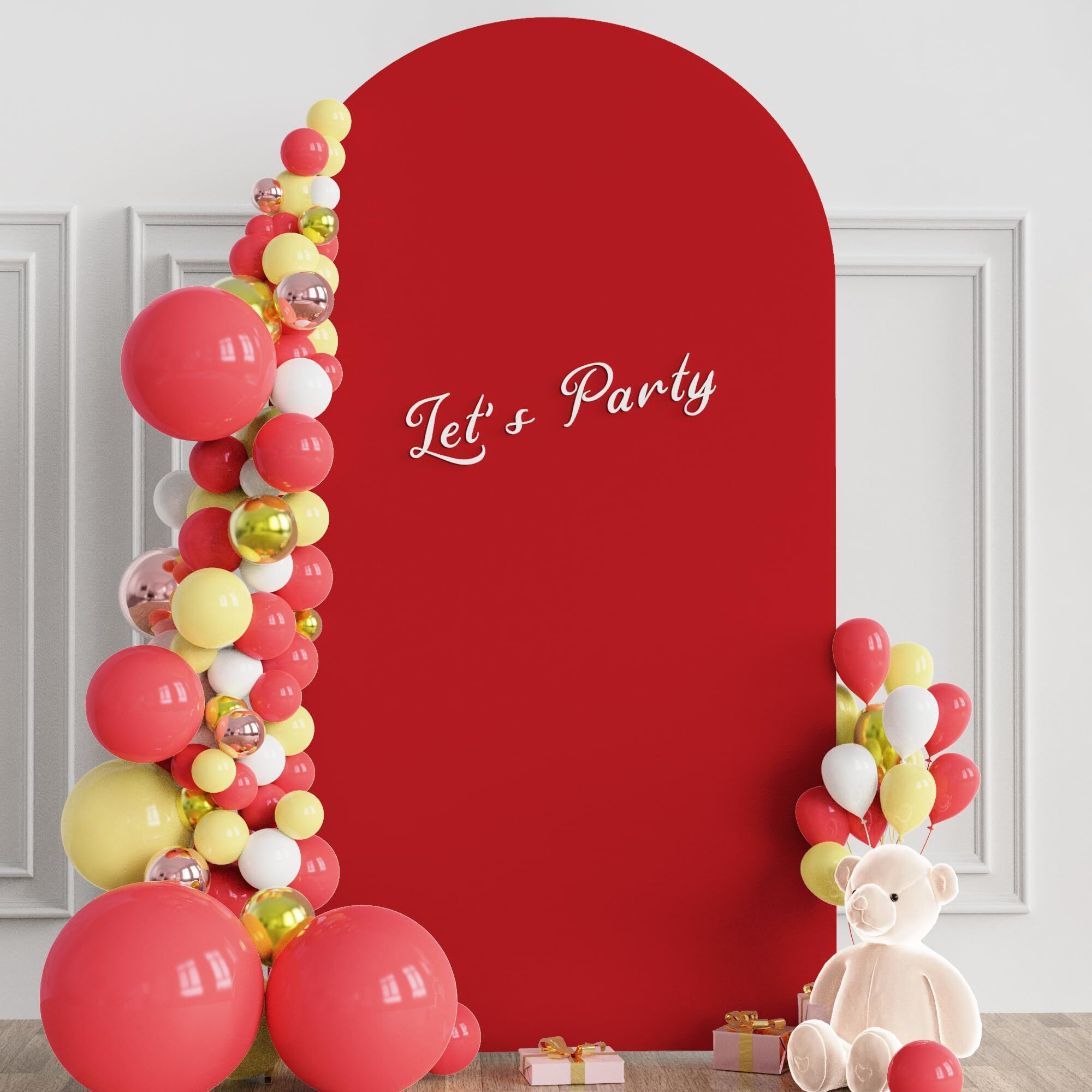 Wokceer 7.2Ft Wedding Arch Cover Spandex Fitted Wedding Arch Stand Covers Round Top Blushing Pink Chiara Arch Cover For Birthday Party Ceremony Banquet Decoration