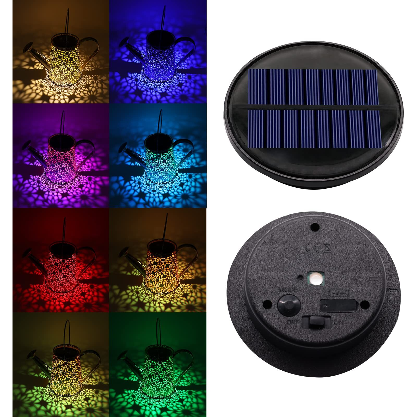 Znycye Upgraded Replacement Solar Light Parts(Top Size 3.66 In  Bottom Size 2.76 In)  2 Pack 8 Colors Solar Replacement Top Parts Solar Lantern Lids For Garden Patio Yard Outdoor Hanging Lanterns