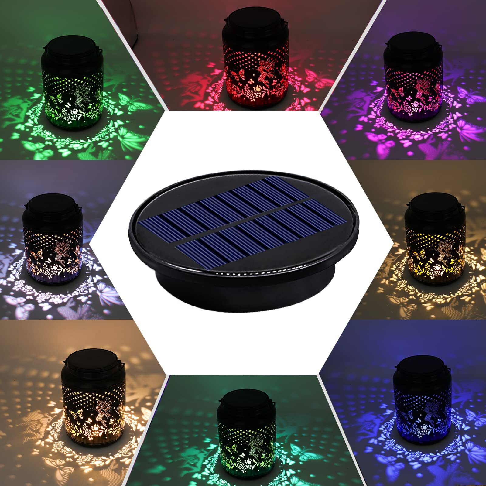 Znycye Upgraded Replacement Solar Light Parts(Top Size 3.66 In  Bottom Size 2.76 In)  2 Pack 8 Colors Solar Replacement Top Parts Solar Lantern Lids For Garden Patio Yard Outdoor Hanging Lanterns