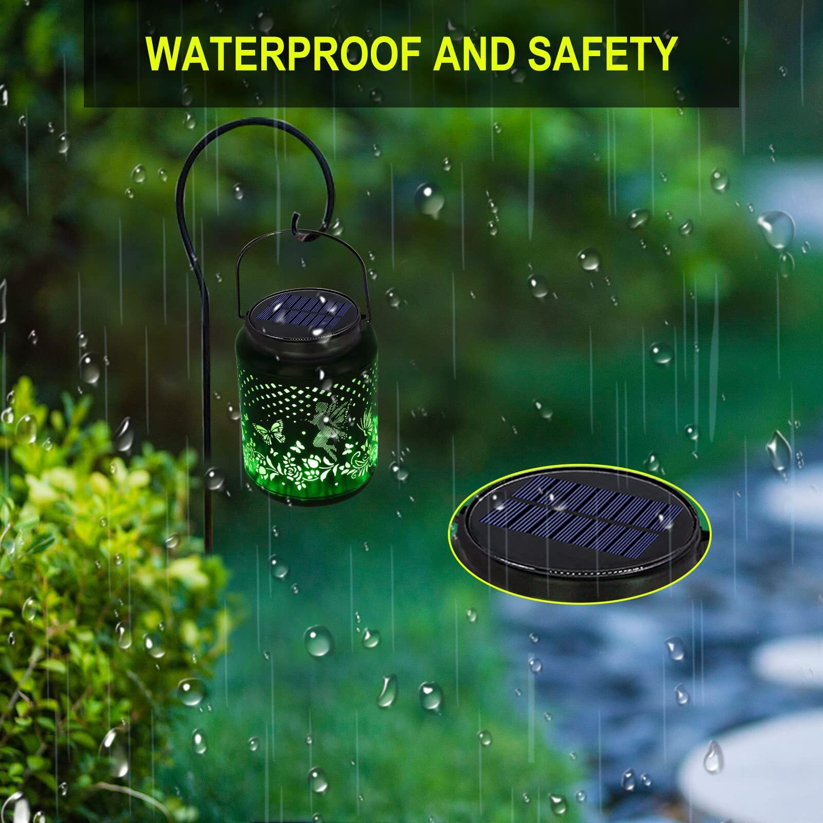 Znycye Upgraded Replacement Solar Light Parts(Top Size 3.66 In  Bottom Size 2.76 In)  2 Pack 8 Colors Solar Replacement Top Parts Solar Lantern Lids For Garden Patio Yard Outdoor Hanging Lanterns