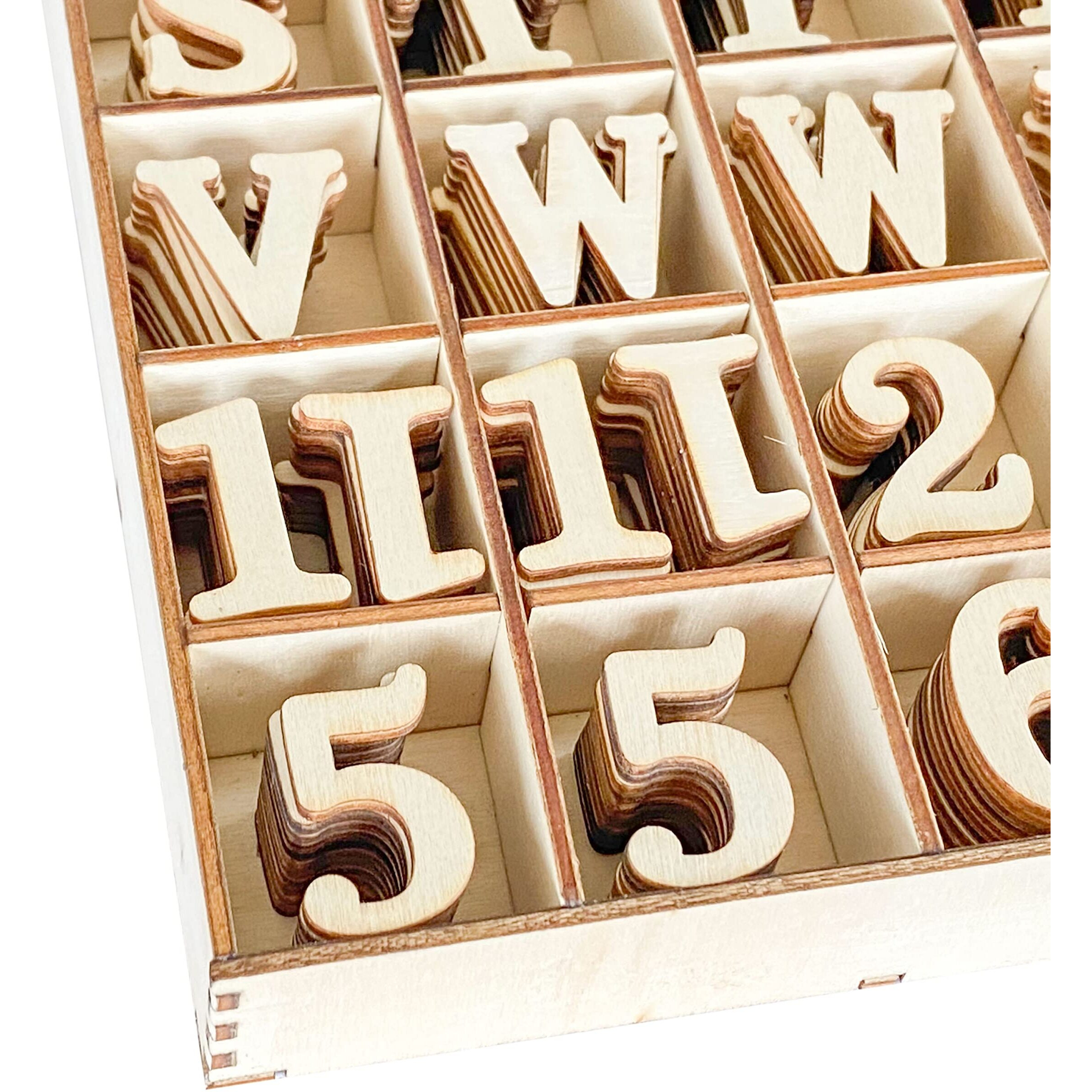 1 Inch 1048 Pieces Wood Letters For Crafts Unfinished Wooden Alphabet Letters With Sorting Tray For Scrapbooking