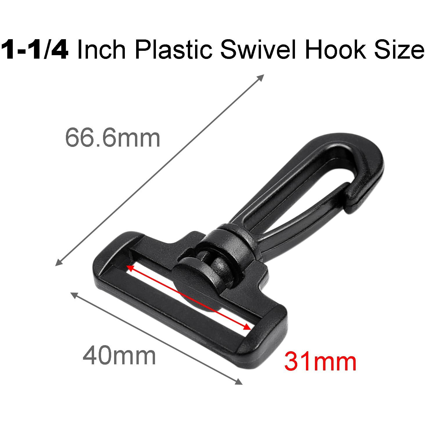 12Pcs Plastic Swivel Snap Hook Clips For Purse  1-1/4 Inch Rotary Swivel Clasp Shoulder Strap Crossbody Bag Backpack Strap Clip Nylon Webbing Hook Clip Clasps Purse Strap Hardware Replacement Clip