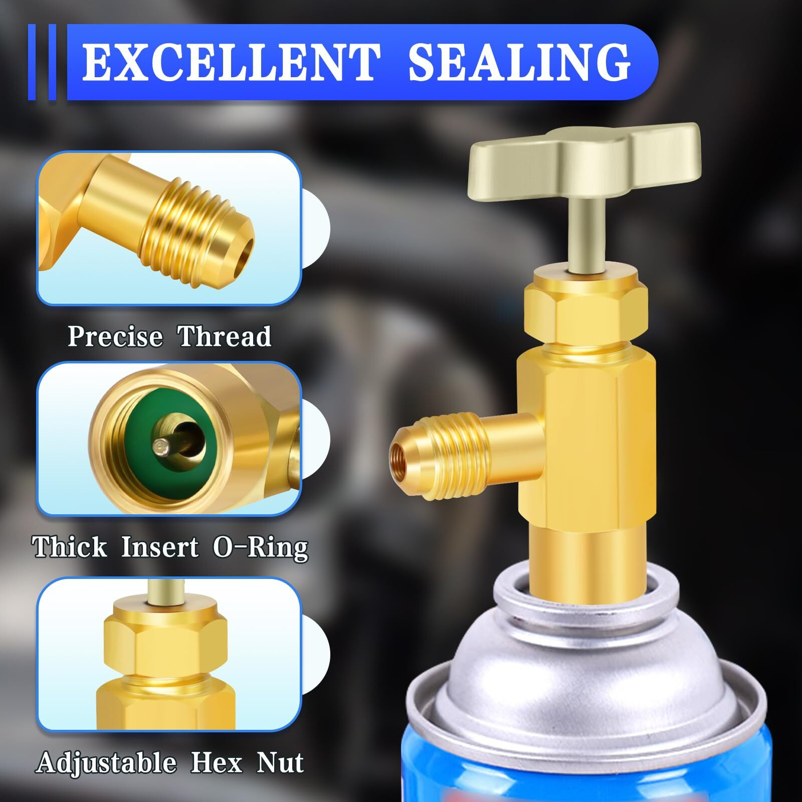 Boltigen R134A Can Tap  Self Sealing & Puncture Style 134A Can Taps  Ac Freon Can Tap Kit  With R134A Tank Adapter  Valve Core Removal Tool  For R134A Refrigerant Refill