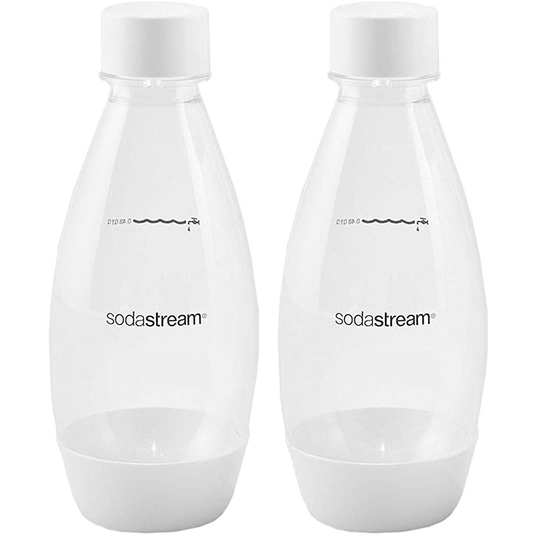 Sodastream 0.5L Twin Pack Dishwasher Safe Slim Bottle (White)