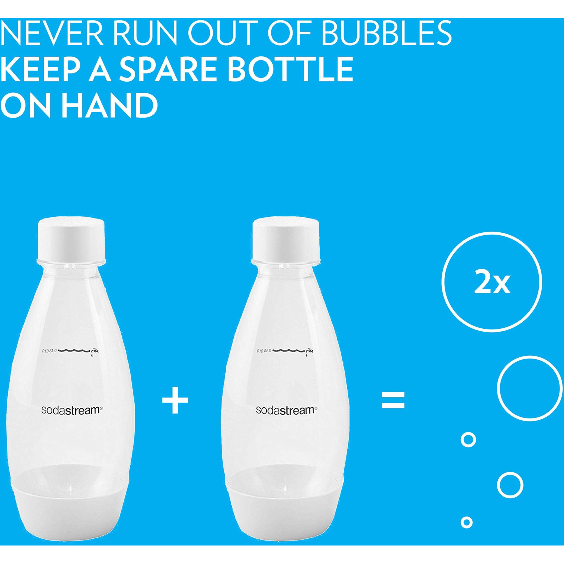 Sodastream 0.5L Twin Pack Dishwasher Safe Slim Bottle (White)