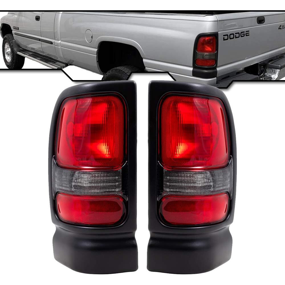 Epic Lighting Replacement Spec Brake Tail Lights W/Textured Bezel Assembly Compatible With Dodge 94-01 Ram 1500 94-02 Ram 2500 3500 [ 55055264Ac 55055265Ac ] Pair