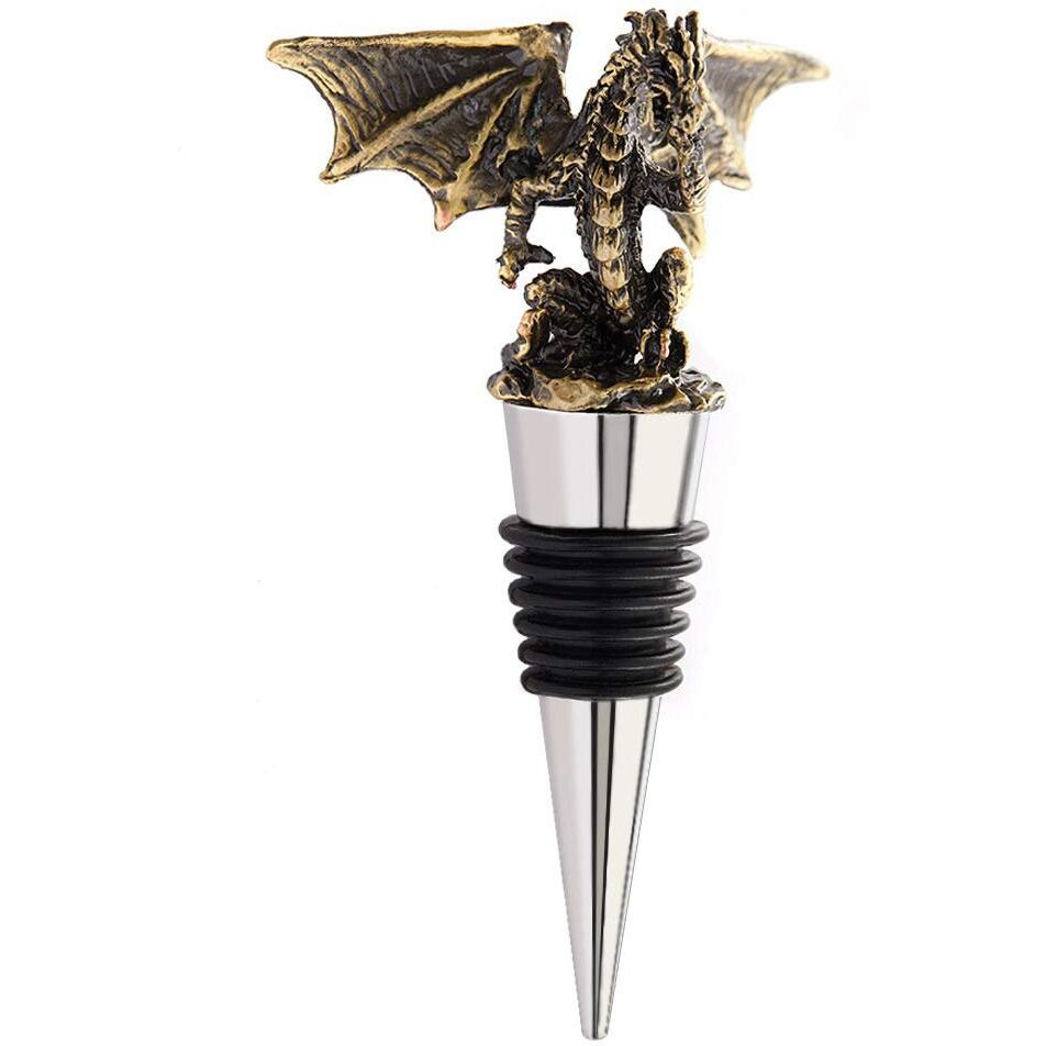 Dragon Decorative Bottle Stopper For Wine  Unique Dragon Gift With Gothic Design For Dragon Lover