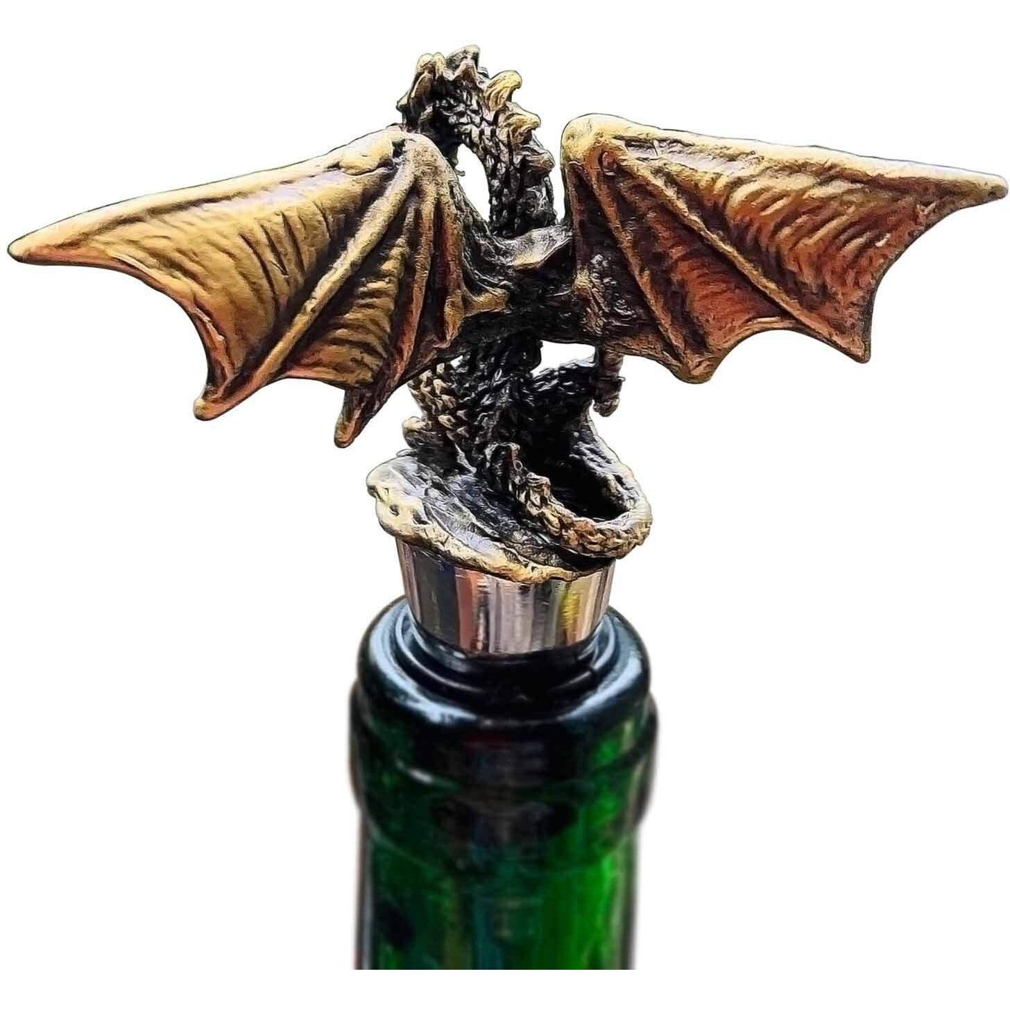 Dragon Decorative Bottle Stopper For Wine  Unique Dragon Gift With Gothic Design For Dragon Lover