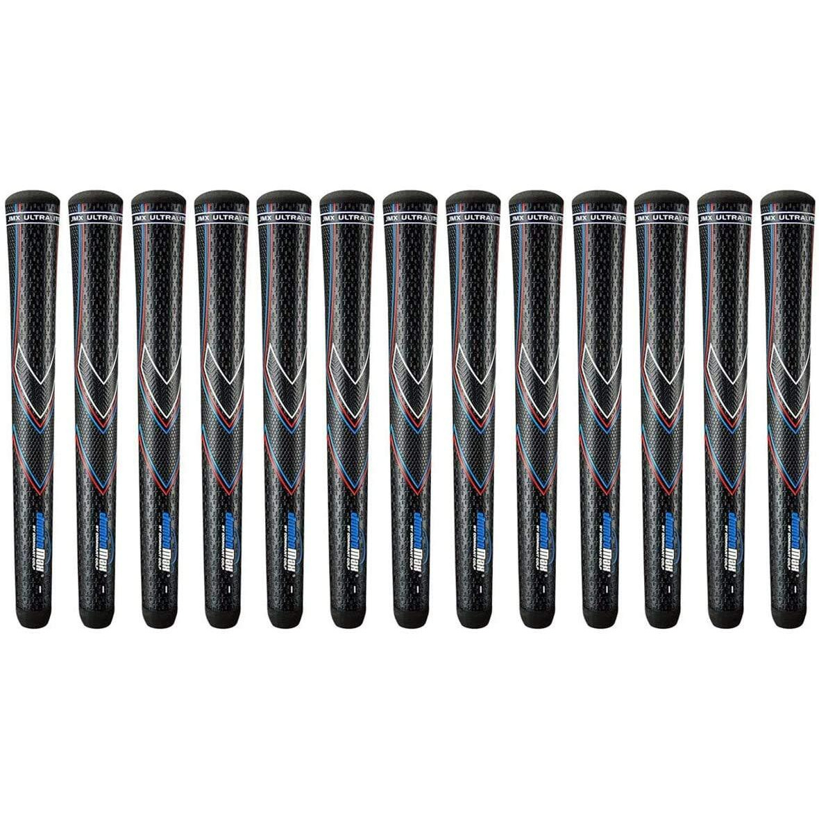 Jumbomax Golf Grips Jmx Ultralite Tapered Golf Club Grips  Oversize Golf Grips 25% Lighter Than Standard  Black / Red  White  Blue  Standard Jumbo (+1/8) - (Set Of 13)