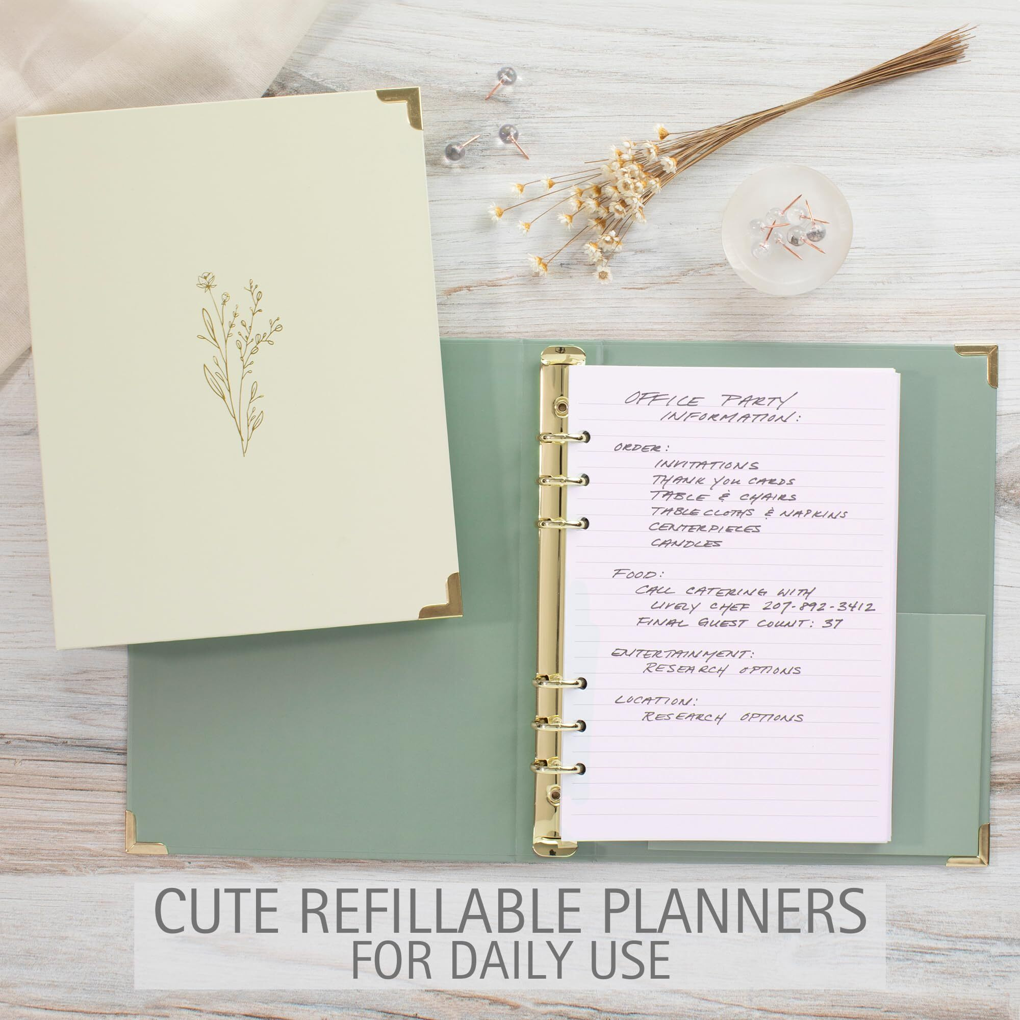 Aesthetic 6 Ring A5 Binder Set Of 2 - The Perfect Small 0.75 Inch Planner Binder For Journaling Or Collections - Refillable Notebook Binder With Pocket