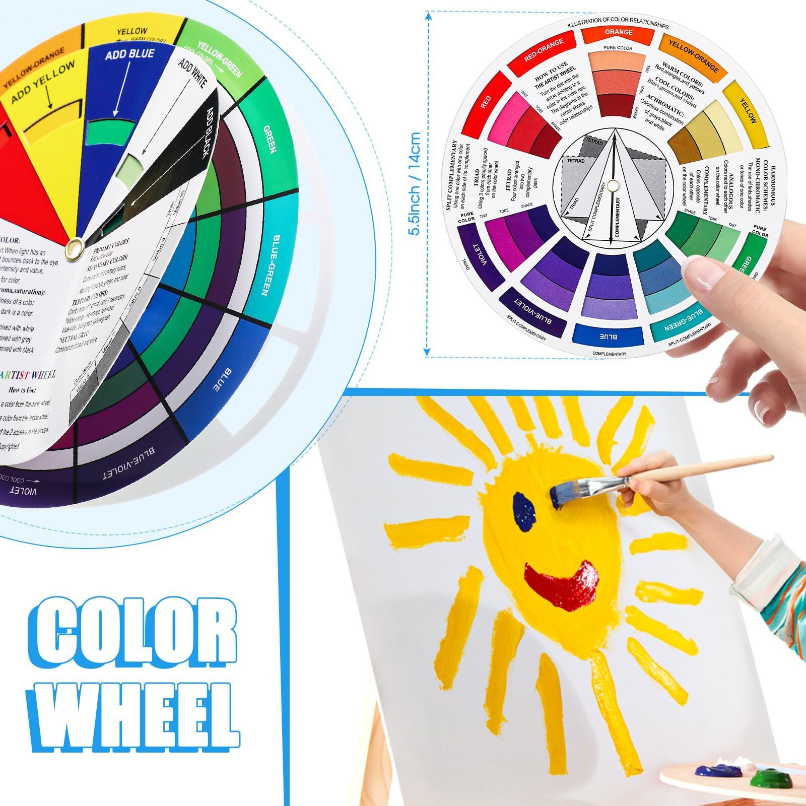 Dianelhall Proportional Divider Color Finder Wheel For Artists Viewfinder Gray Scale Value Finder Artist Value Finder Pocket Drawing Tools Kit For Artists Supplies