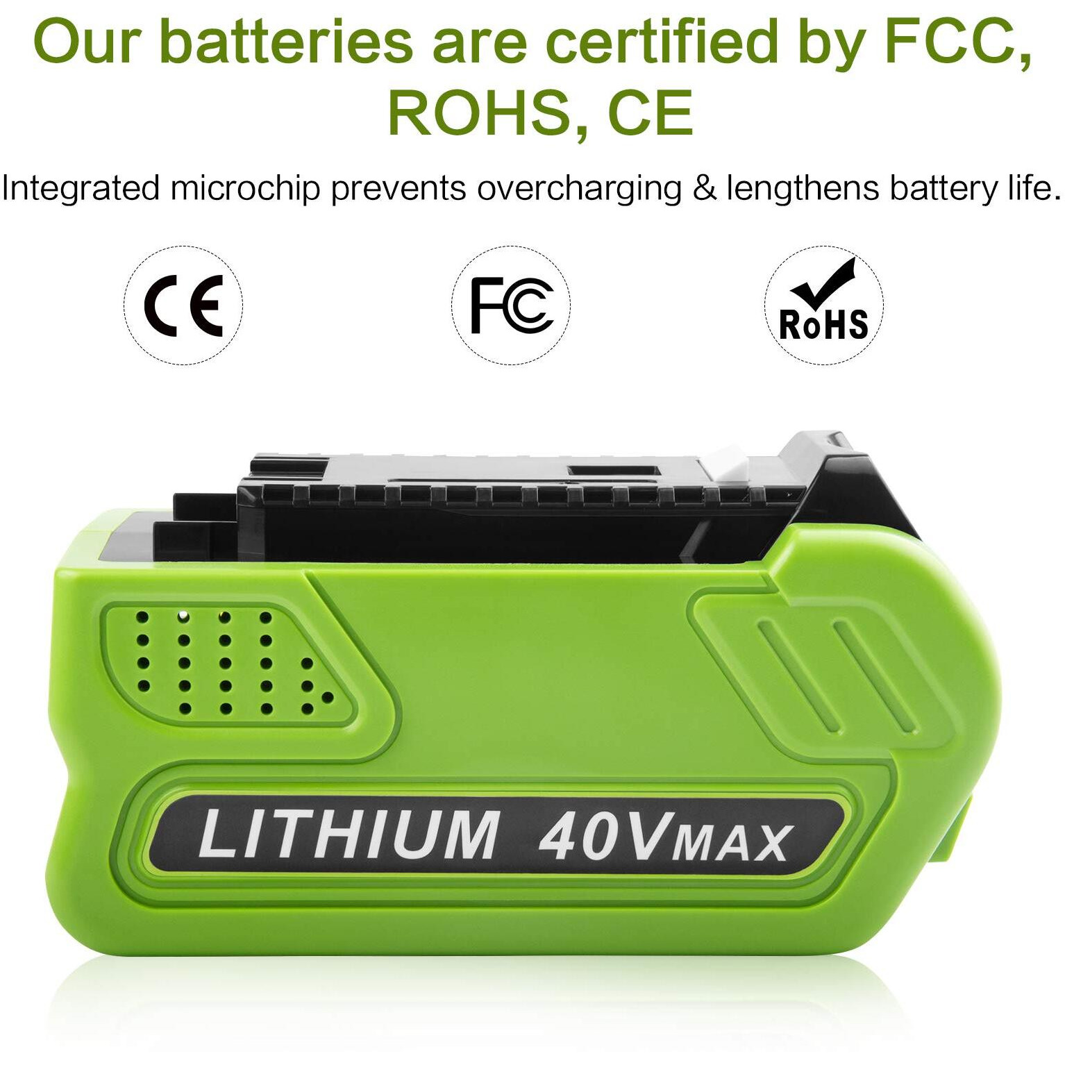 Fancy Buying 40V 6.0Ah Battery Replacement For Greenworks G-Max 40V Power Tools 29462 29252 20202 22262 25312 25322 20642 22272 27062 21242 (2 Pack)