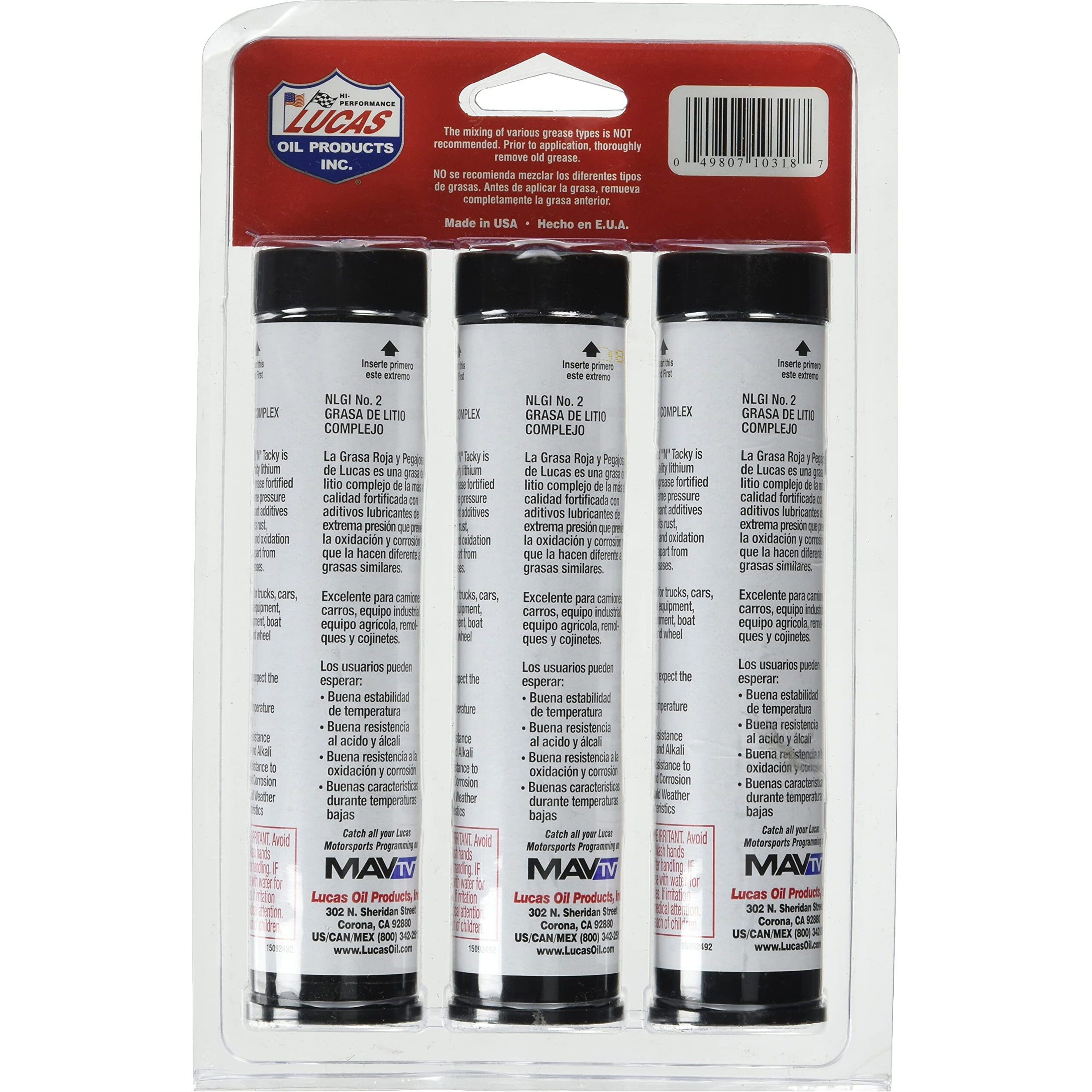 Lucas Oil 10318 Red N Tacky Grease 3 Ounce Combo Pack