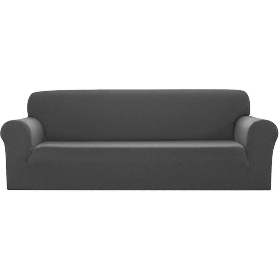 Sapphire Home 3-Piece Couch Cover Set  Sofa  Loveseat  And Arm Chair Slipcovers  Form Fit Stretch  Wrinkle Free  Furniture Protector  Sofa Covers For Living Room  Diamond Pattern (Light Gray)