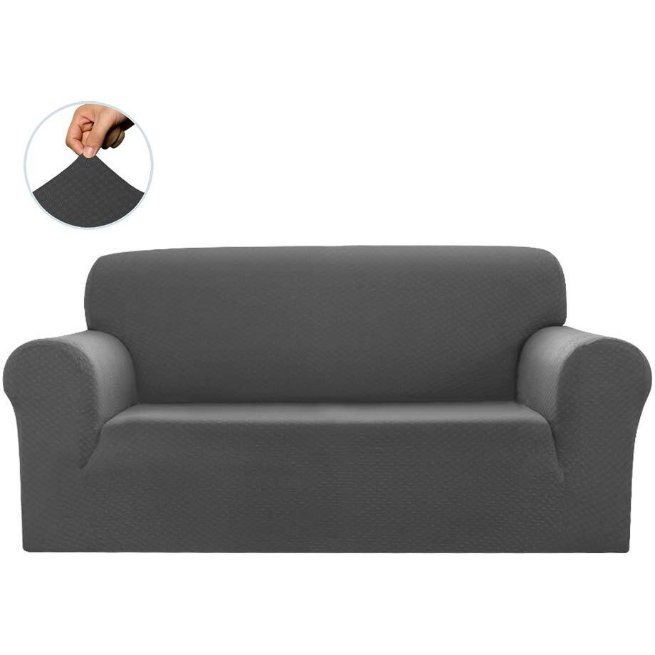 Sapphire Home 3-Piece Couch Cover Set  Sofa  Loveseat  And Arm Chair Slipcovers  Form Fit Stretch  Wrinkle Free  Furniture Protector  Sofa Covers For Living Room  Diamond Pattern (Light Gray)