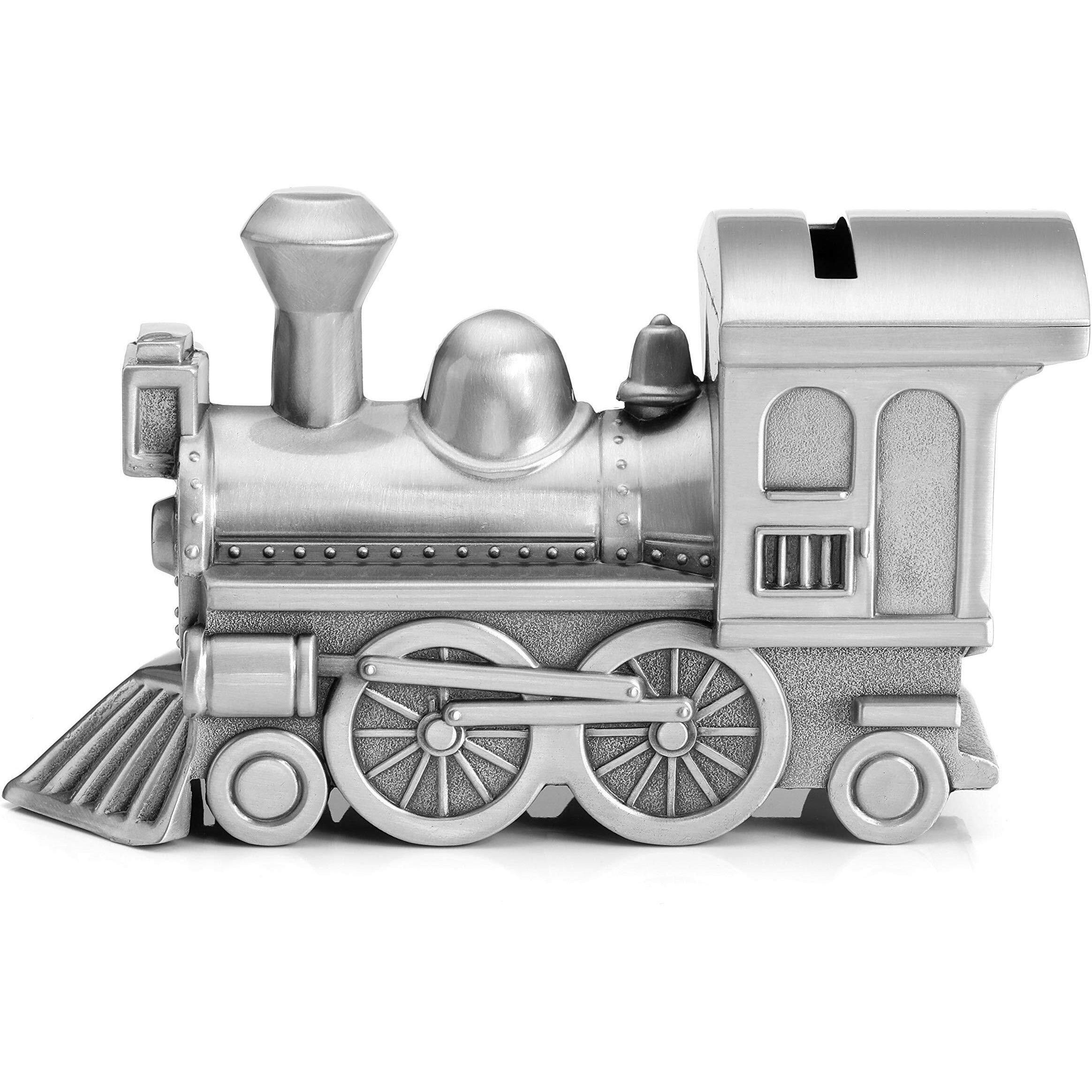 Mogoko Metal Money Bank  Cute Train Piggy Bank Silver Penny Coin Saving Box For Children
