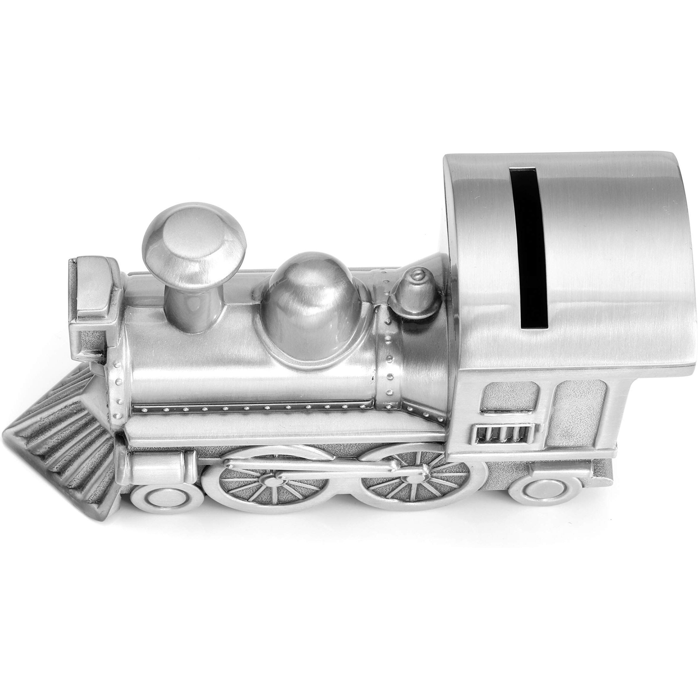 Mogoko Metal Money Bank  Cute Train Piggy Bank Silver Penny Coin Saving Box For Children