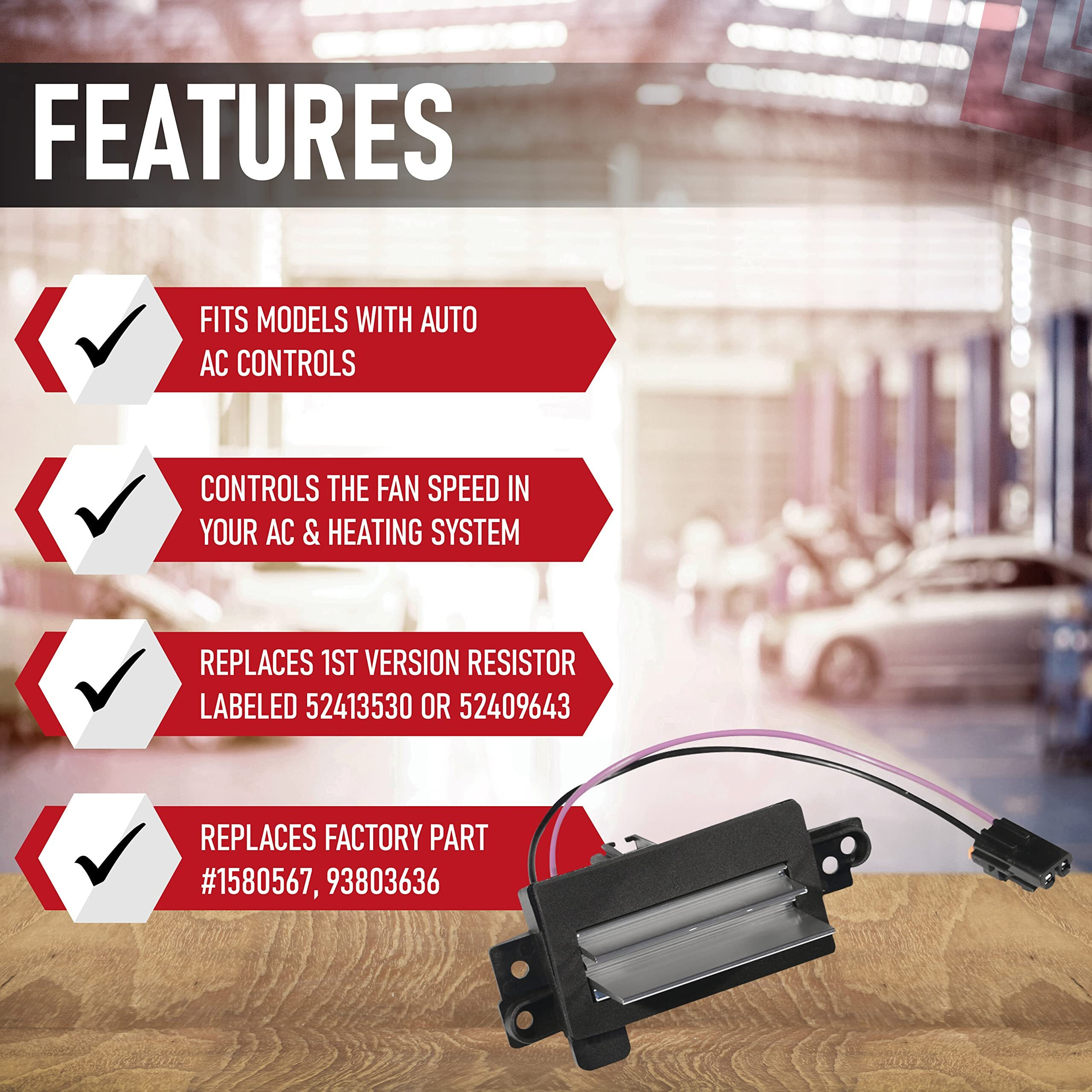 Hvac Blower Motor Resistor - Compatible With Chevy  Cadillac  Gmc And Other Gm Vehicles - Silverado  Trailblazer  Envoy  Sierra  Rainier - Hvac Control Module - Replaces 1580567  93803636  89018778