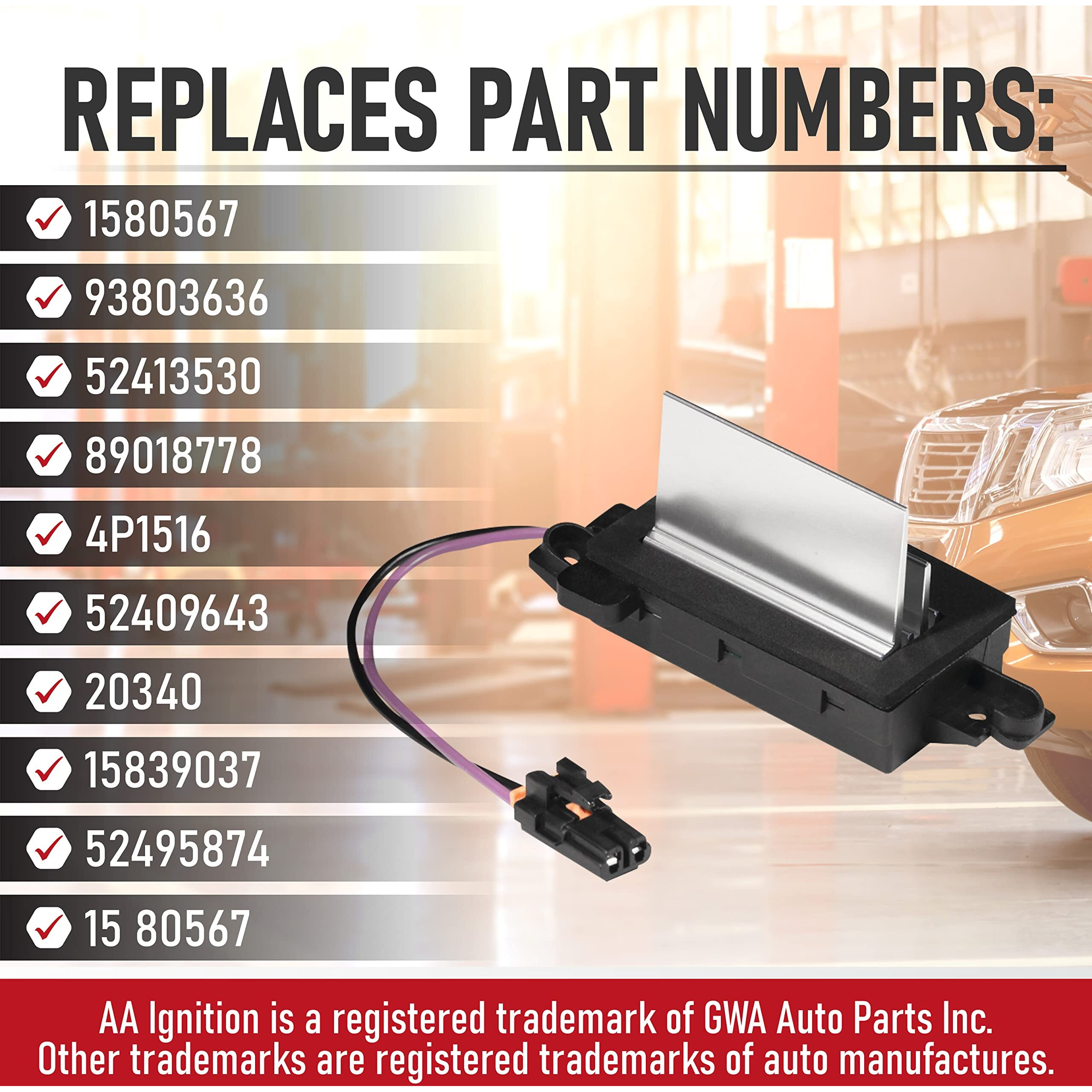 Hvac Blower Motor Resistor - Compatible With Chevy  Cadillac  Gmc And Other Gm Vehicles - Silverado  Trailblazer  Envoy  Sierra  Rainier - Hvac Control Module - Replaces 1580567  93803636  89018778