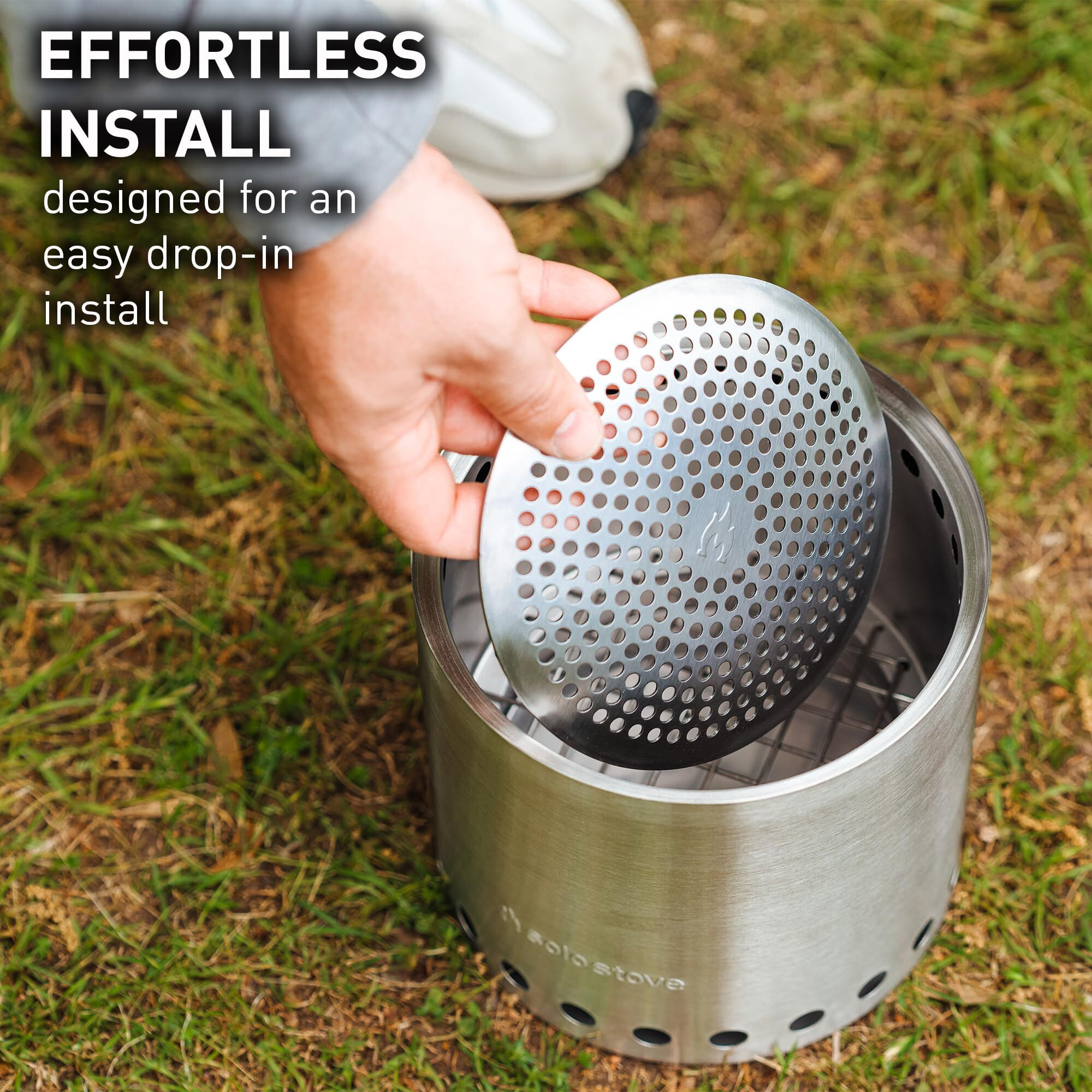 Solo Stove Campfire Pellet Adapter | Accessory For Outdoor Camping Stove Campfire  Extension For Burning Pellets  Safe Burning  Stainless Steel  Diameter 6.1 In