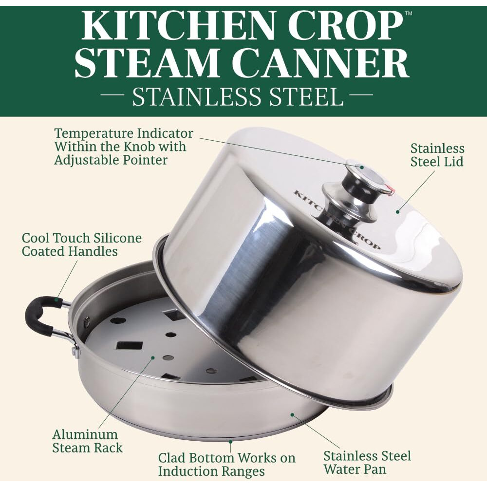 Kitchen Crop Steam Canner With Temperature Indicator (Stainless Steel Steam Canner)