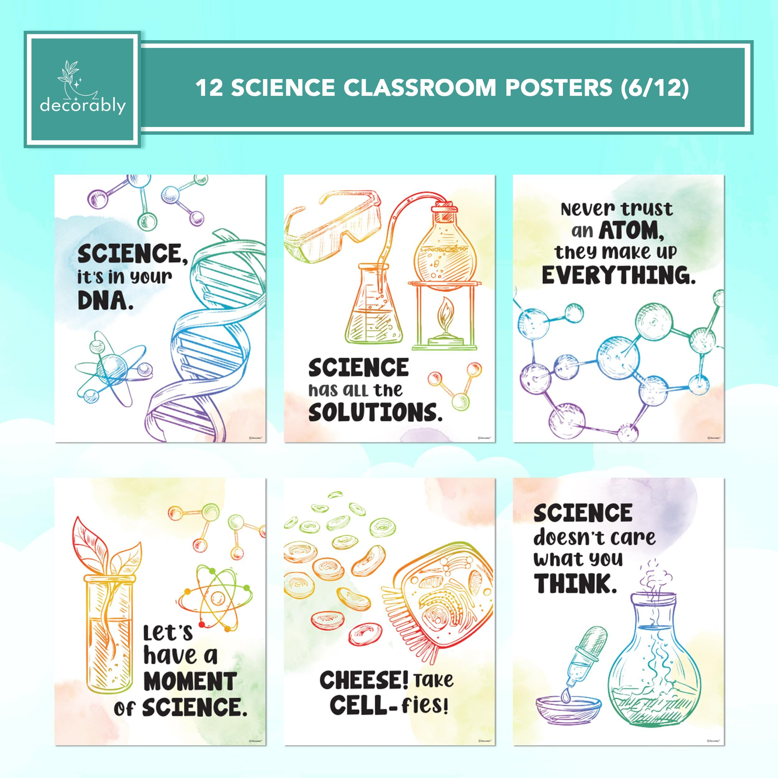 Decorably Science Quotes Posters For Classroom  12 Middle School Science Classroom Decor  8.5X11 Science Posters For Classroom Middle School Science Posters For Classroom High School