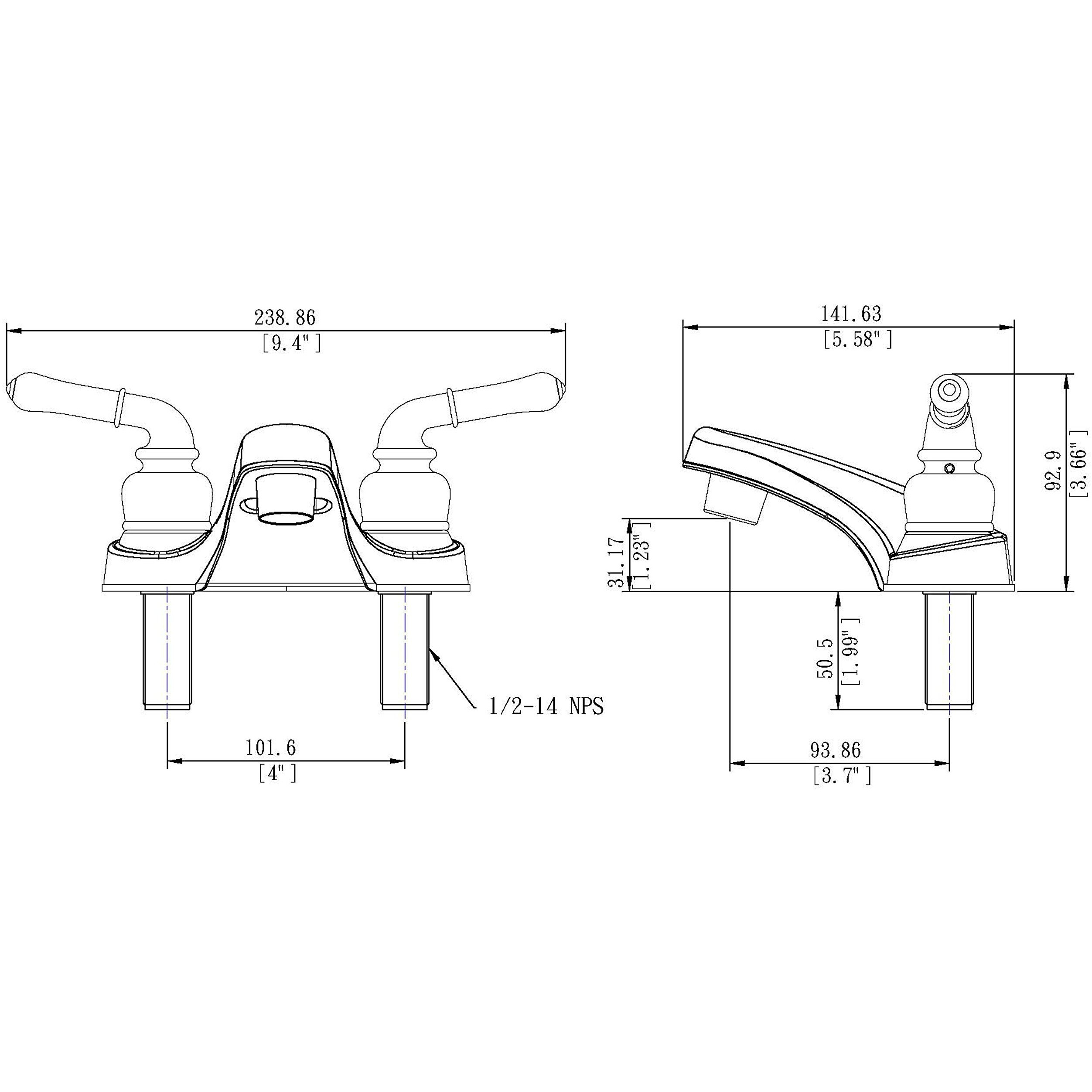 Laguna Brass 2000Bn Rv Mobile Home Non-Metallic Centerset Lavatory Faucet  Brushed Nickel Finish