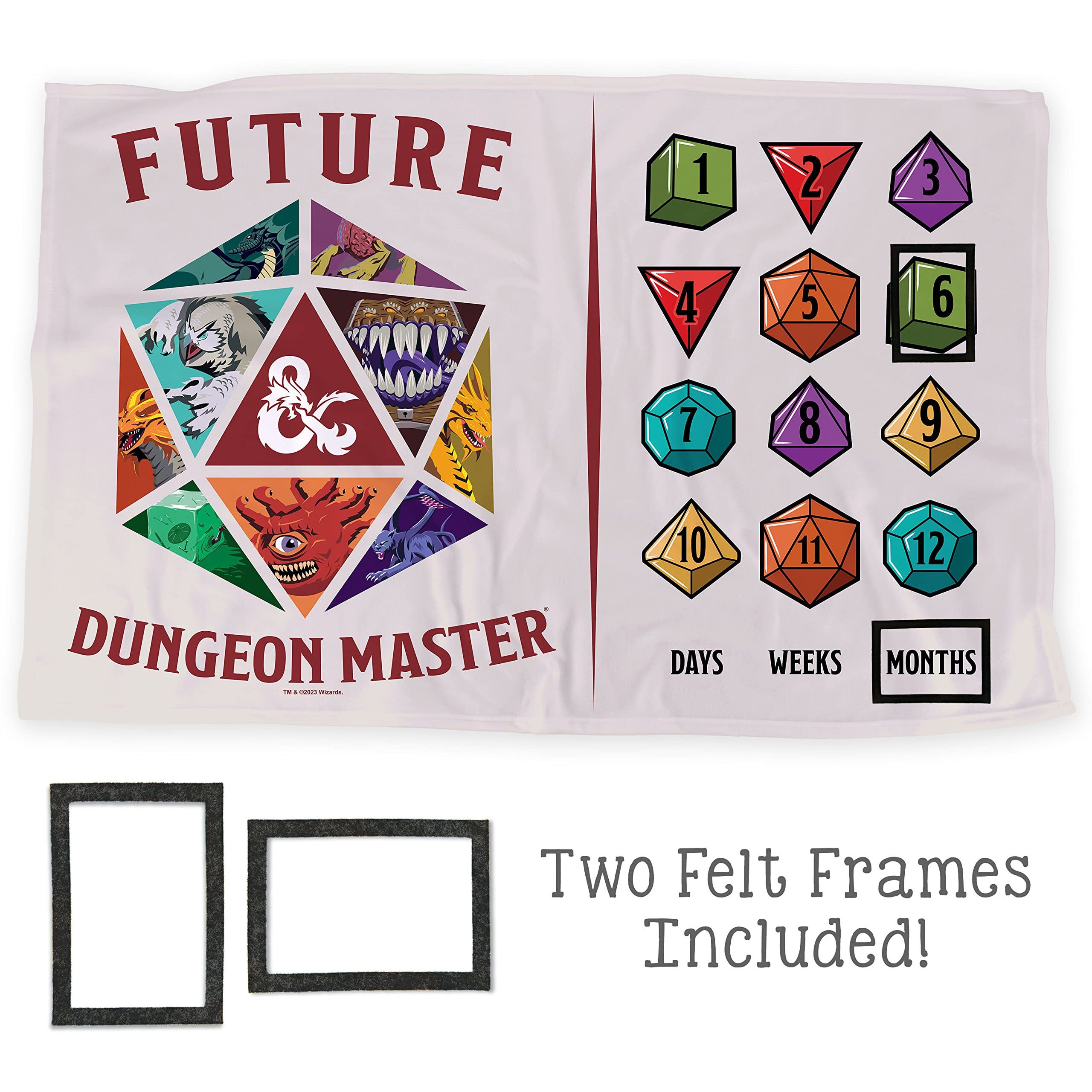 Logovision Dungeons And Dragons Baby Milestone Blanket  36"&quotX58"" Future Dungeon Master  Unisex For Baby Boy And Girl