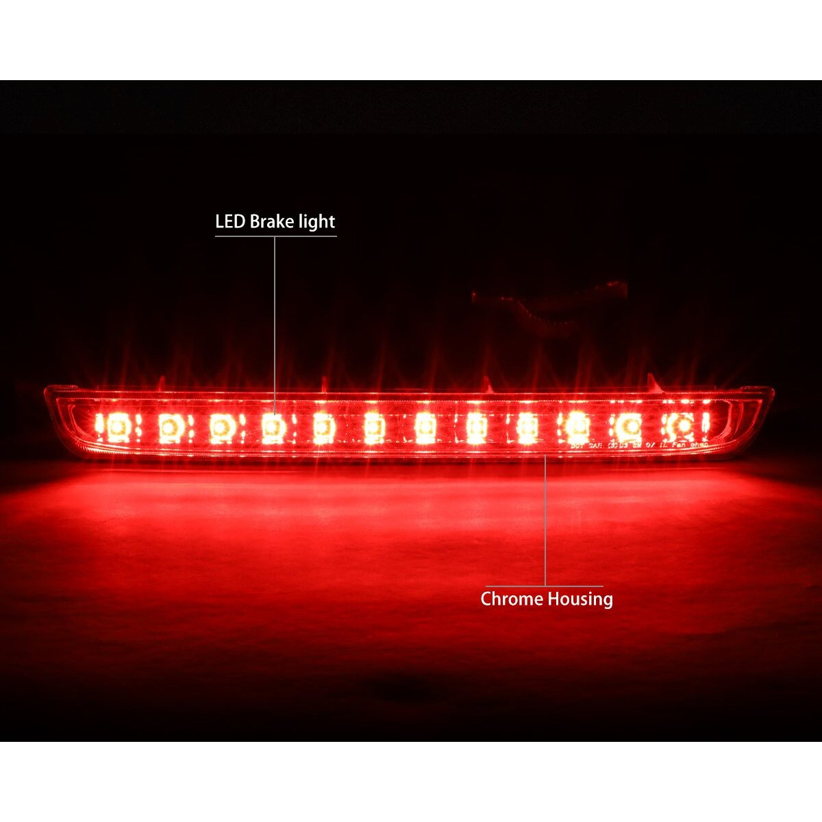 Dna Motoring 3Bl-Gmceq07-Led-Ch Chrome Housing Led Third Tail Brake Light [Compatible With 07-09 Equinox / 07-09 Torrent]