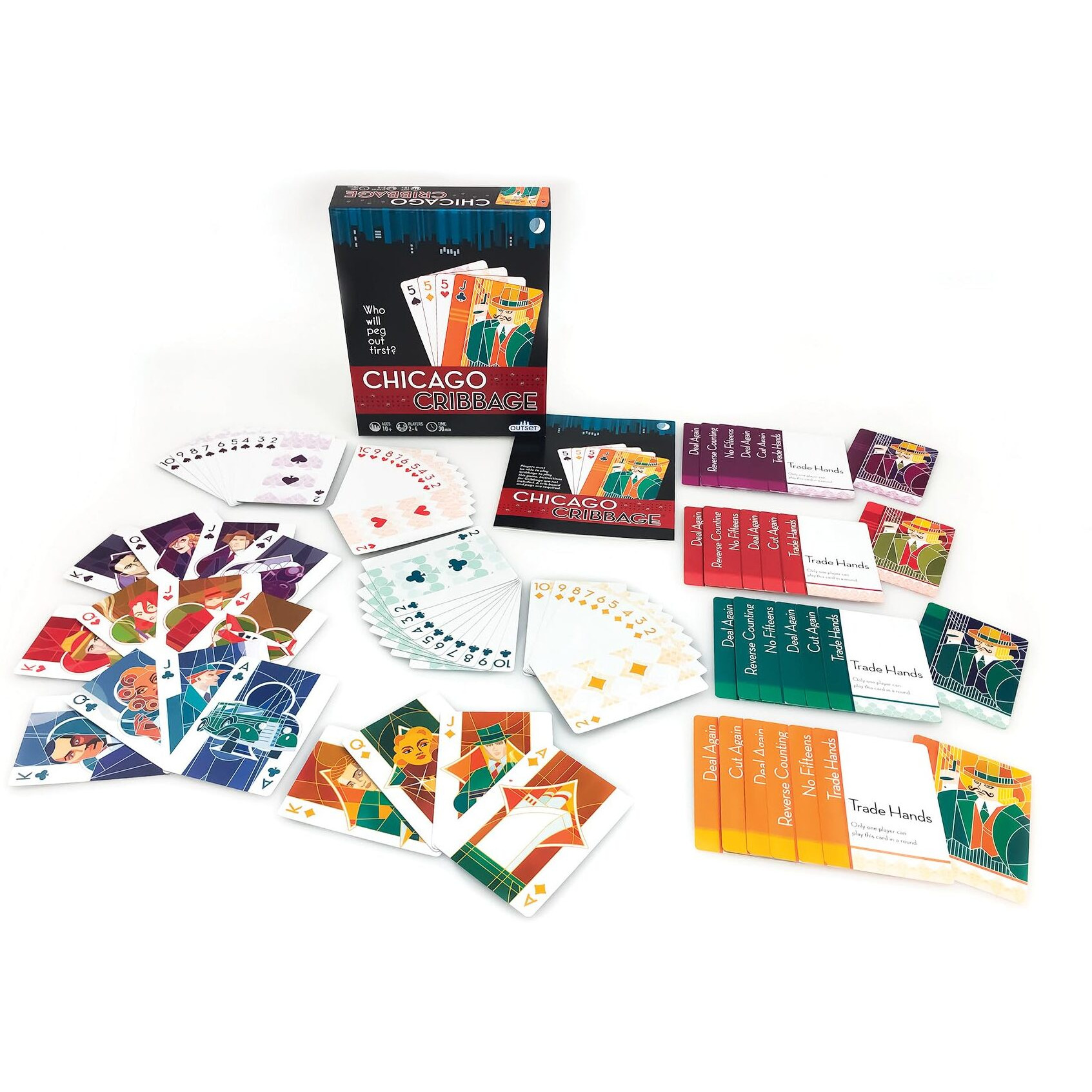 Chicago Cribbage Card Game - Cribbage With A Twist - Contains 80 Cards - For 2 To 4 Players Ages 10 And Up By Outset