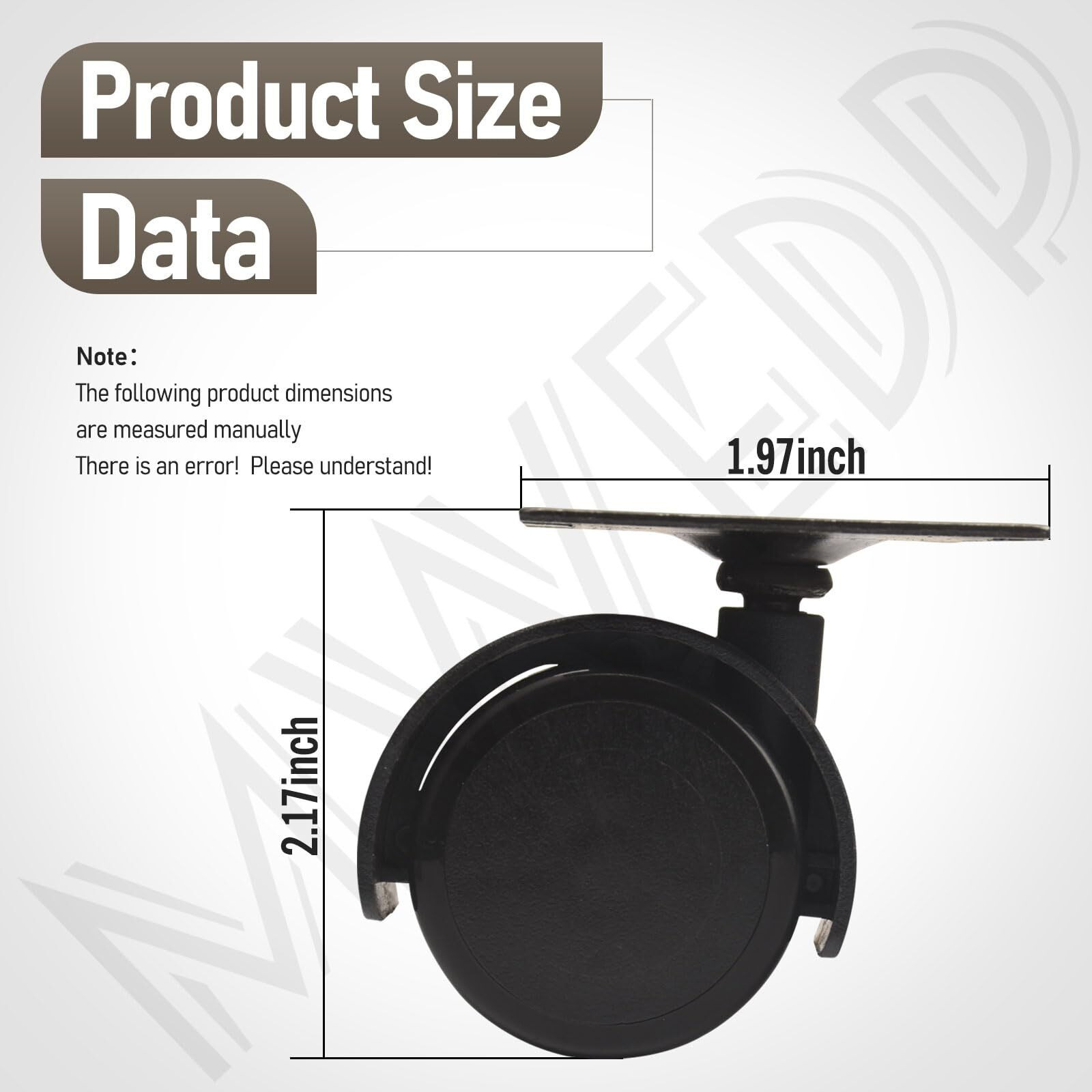 Mwedp 40 Mm Wheel/Plate Assembly Compatible With Vacuum D4 D4C Se E E2 Series Vacuum Cleaner Cart Castor Wheels (4 Pack)