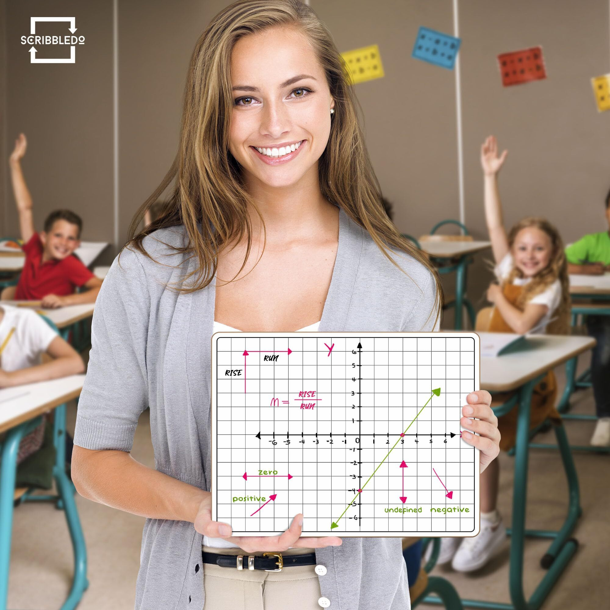 Scribbledo 11 X14  Large Graph Dry Erase Grid Board Double-Sided White Board .75  Cells Drawing Math Grid Lines Graphing Charts Whiteboard For Home School Classroom Teachers And Students