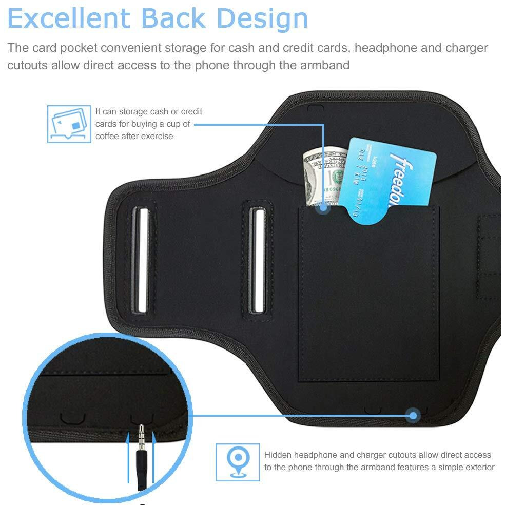 Ipod Touch 7Th 6Th 5Th Generation Armband. Jemache Gym Running Exercises Workouts Sport Arm Band Case For Ipod Touch 7/6/5/4 Generation With Key Holder (Black)