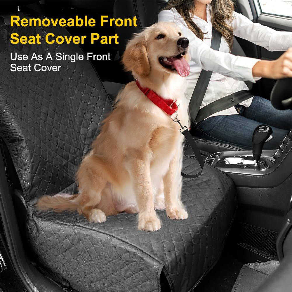 Vailge 6 In 1 Car Seat Cover For Back Seat  60/40 Split  100% Waterproof With Mesh Window  Scratch Prevent Anti-Slip Dog Hammock  Large
