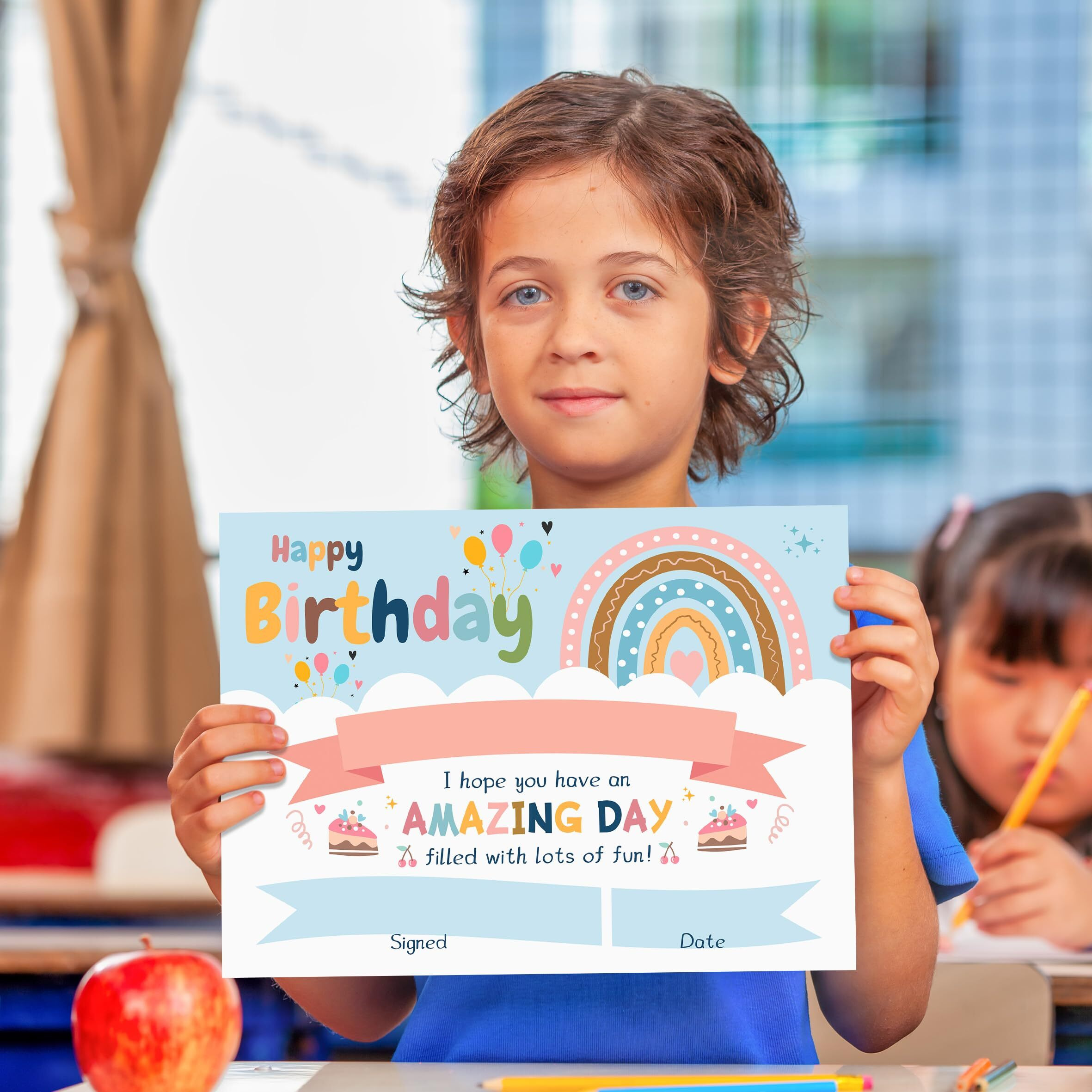 Lesnala 50 Pcs Boho Birthday Printable Certificates For Kids Classroom Birthday Gifts For Children Teachers And Students  Parents And Children  End Of Semester  Back To School Home Study Supplies (Rai