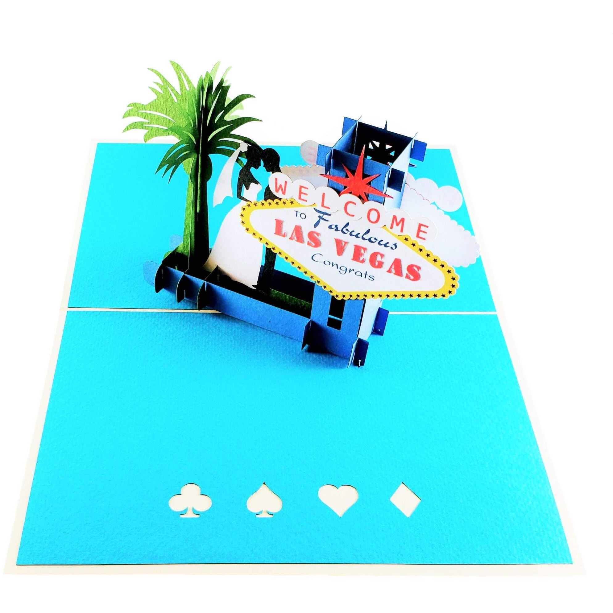 Igifts And Cards Beautiful Happy Wedding Las Vegas Style 3D Pop Up Greeting Card - Marriage  Cute  Fun  Unique  Love  Congratulations  Celebration  Vow Renewal  Husband  Wife