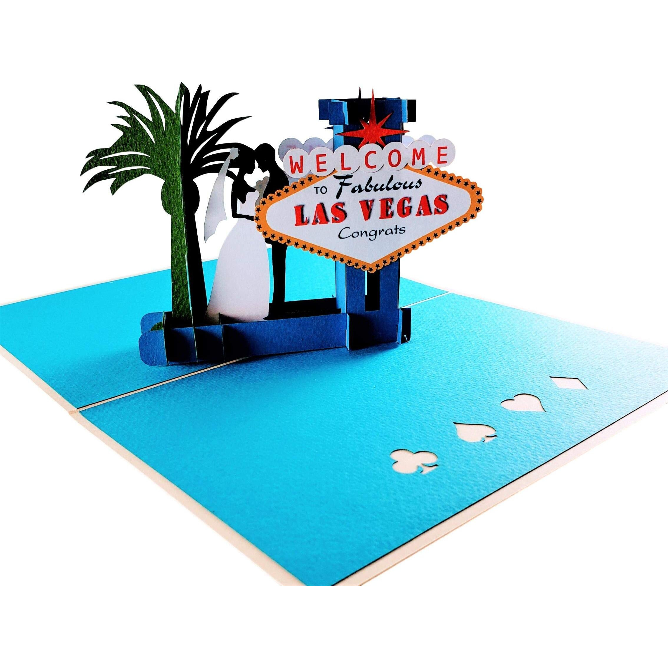 Igifts And Cards Beautiful Happy Wedding Las Vegas Style 3D Pop Up Greeting Card - Marriage  Cute  Fun  Unique  Love  Congratulations  Celebration  Vow Renewal  Husband  Wife