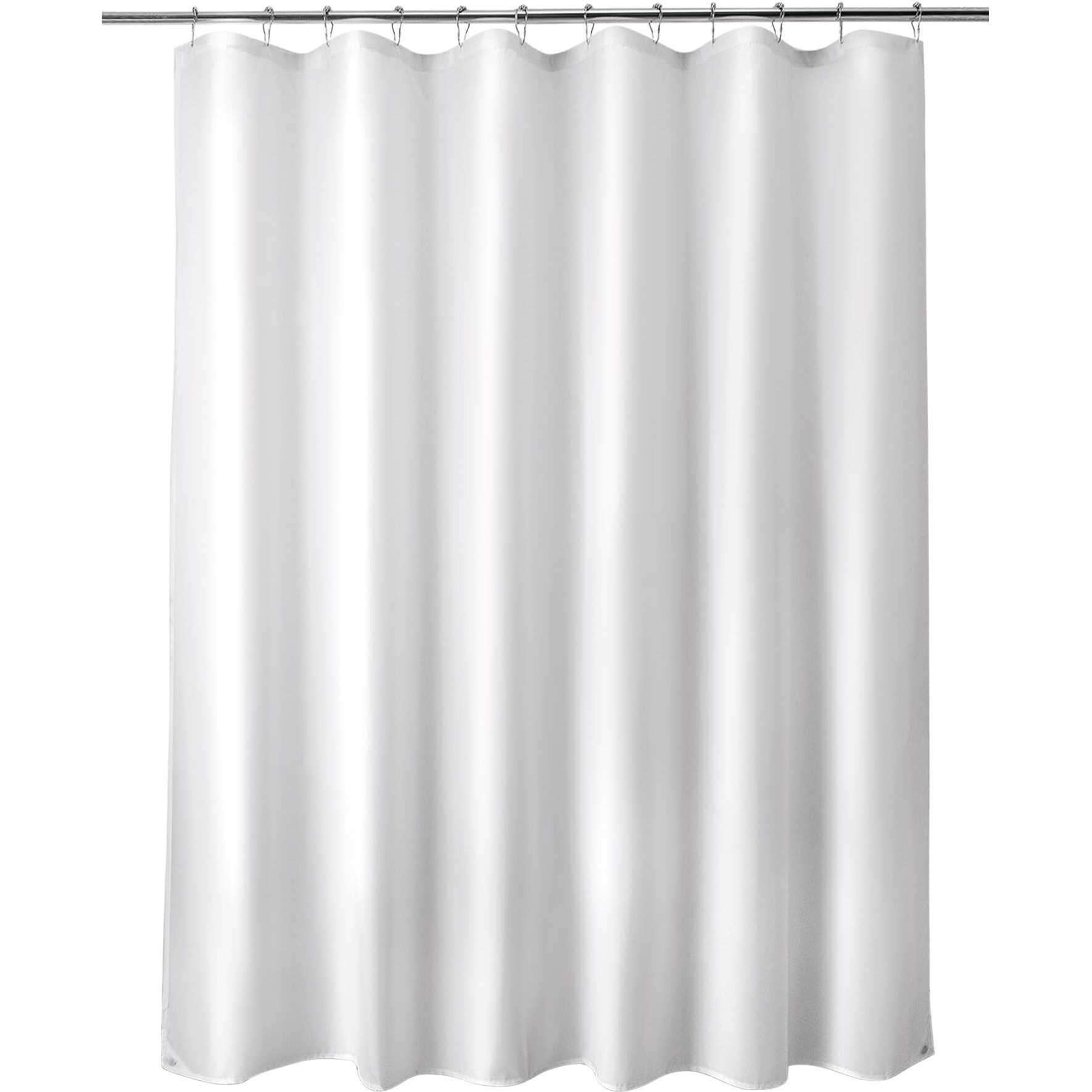 Titanker Fabric Shower Curtain Liner Washable  72 X 65 Inches  White Shower Liner Fabric With 2 Magnets  Bathroom Polyester Shower Liner Waterproof Soft Lightweight  White