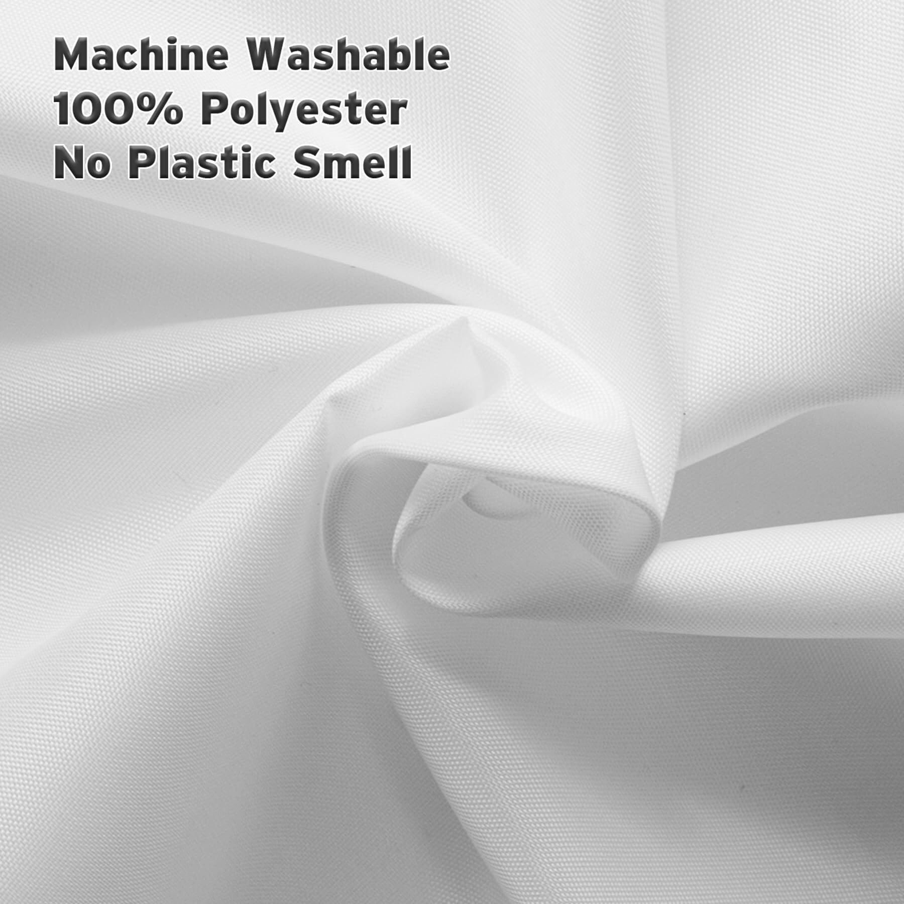 Titanker Fabric Shower Curtain Liner Washable  72 X 65 Inches  White Shower Liner Fabric With 2 Magnets  Bathroom Polyester Shower Liner Waterproof Soft Lightweight  White