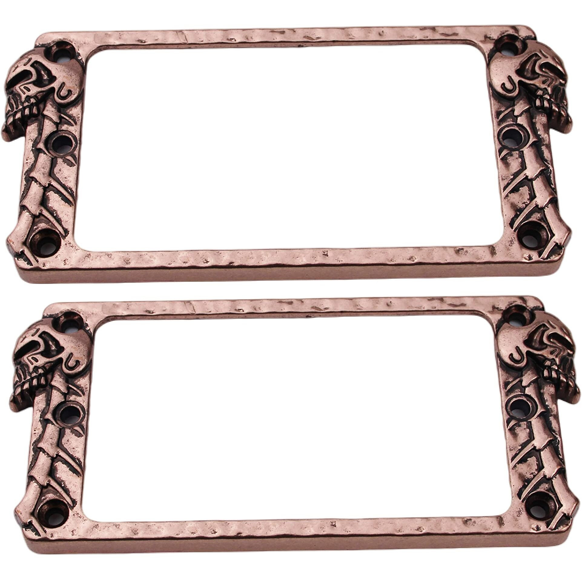 Guyker Metal Flat Humbucker Cover  Pickup Mounting Ring Set - Bridge Neck Pickups Frame Replacement Part For Electric Guitar Or Precision Bass(2Pcs  Pr007 Antique Bronze)