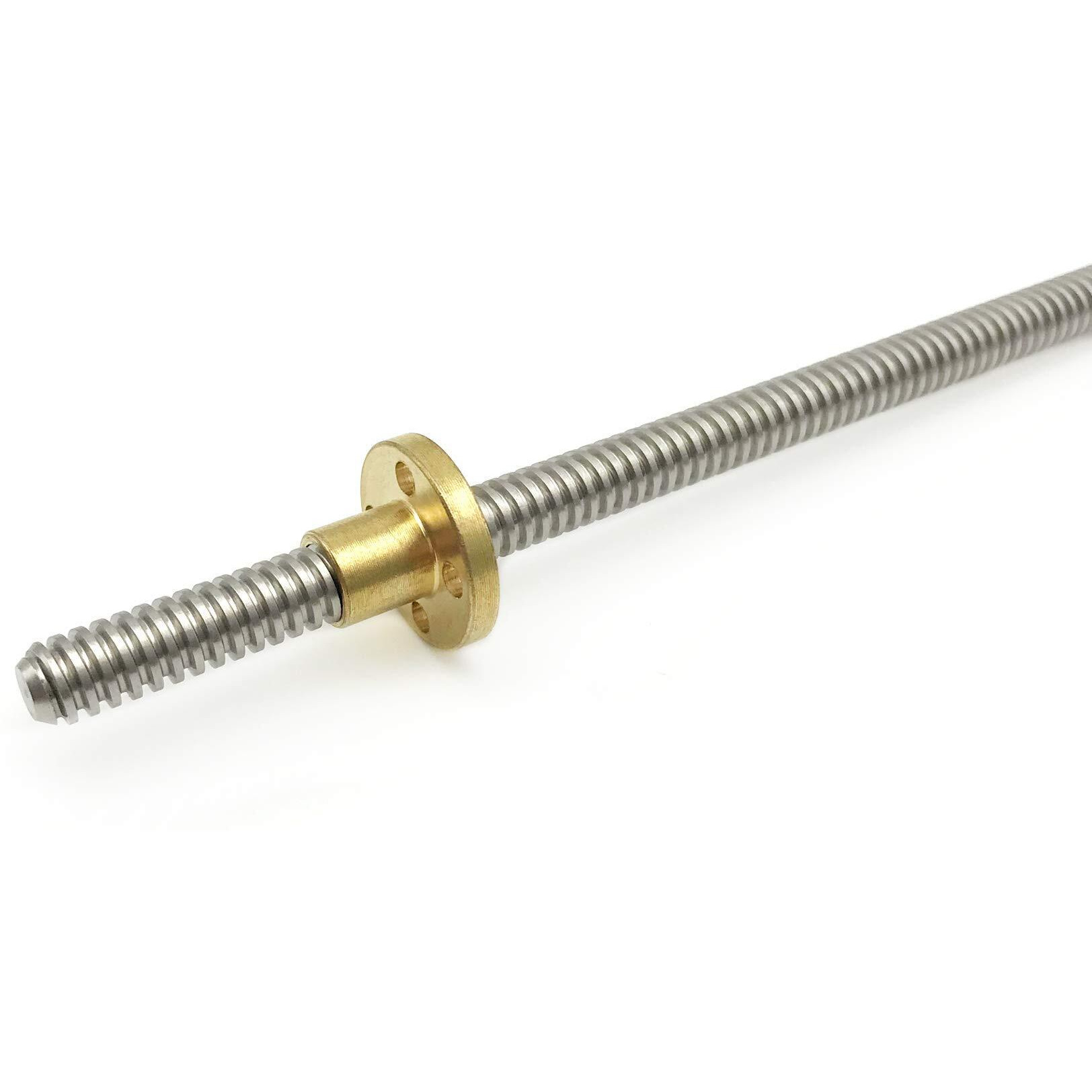 2Pcs 200Mm(7.88 Inches)Tr8X2 Lead Screw With T8 Brass Nut (Acme Thread  2Mm Pitch  1 Start  2Mm Lead) For Lcd Dlp Sla 3D Printer Z Axis And Cnc Machine
